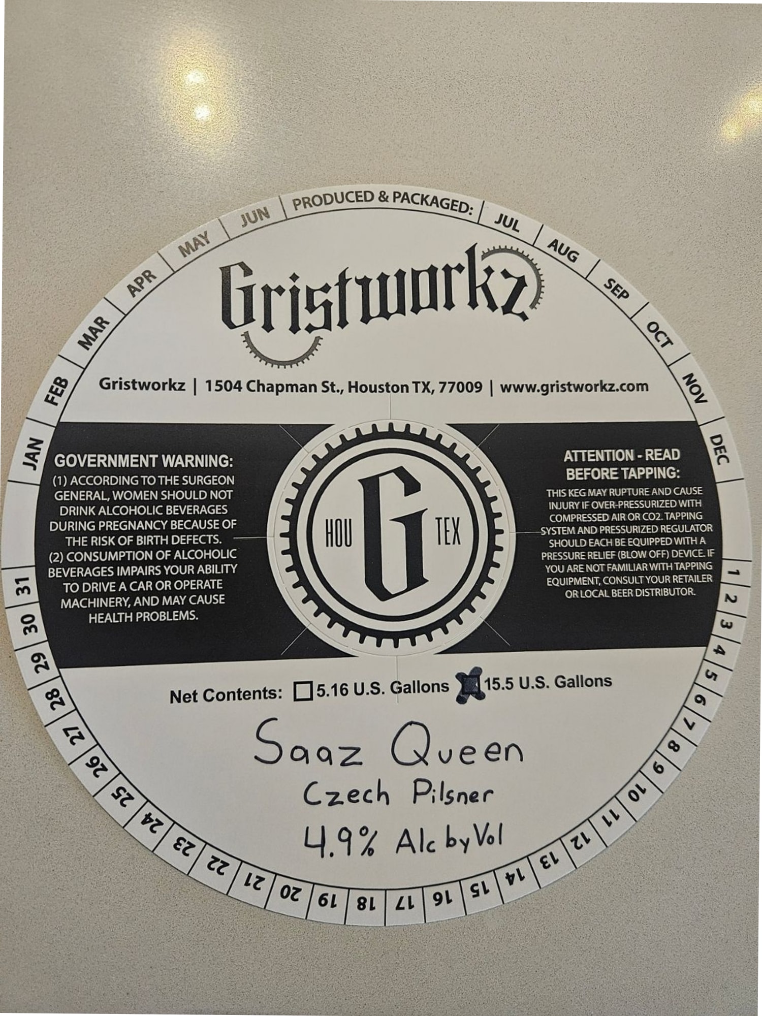 Saaz Queen by Gristworkz - beer label