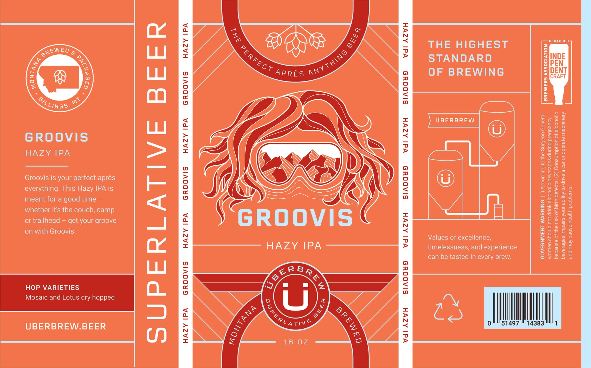 Groovis Hazy IPA by ÜBERBREW - beer label