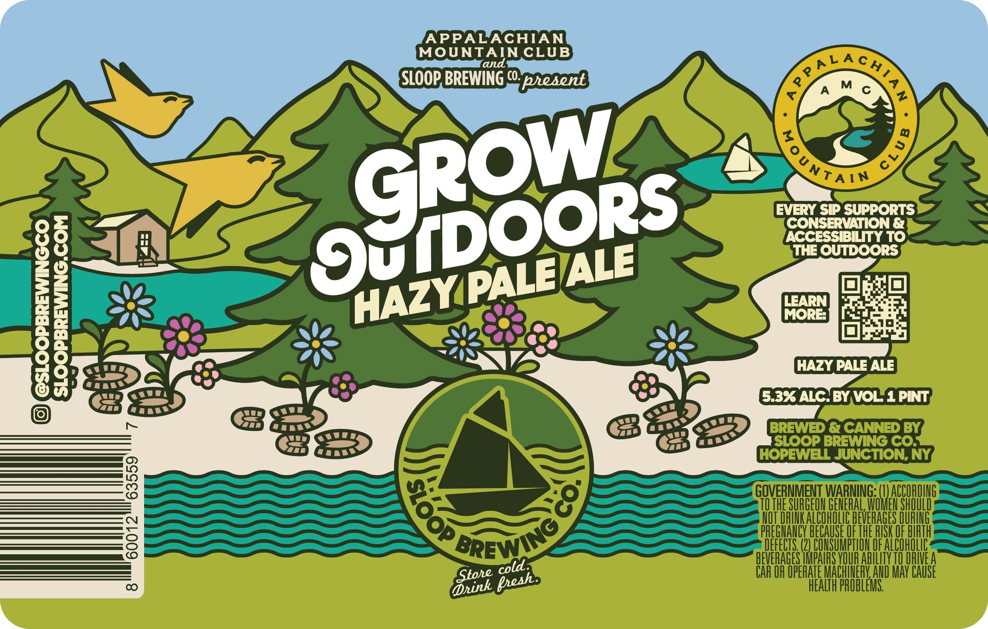 Grow Outdoors by Sloope Brewing Co. - beer label