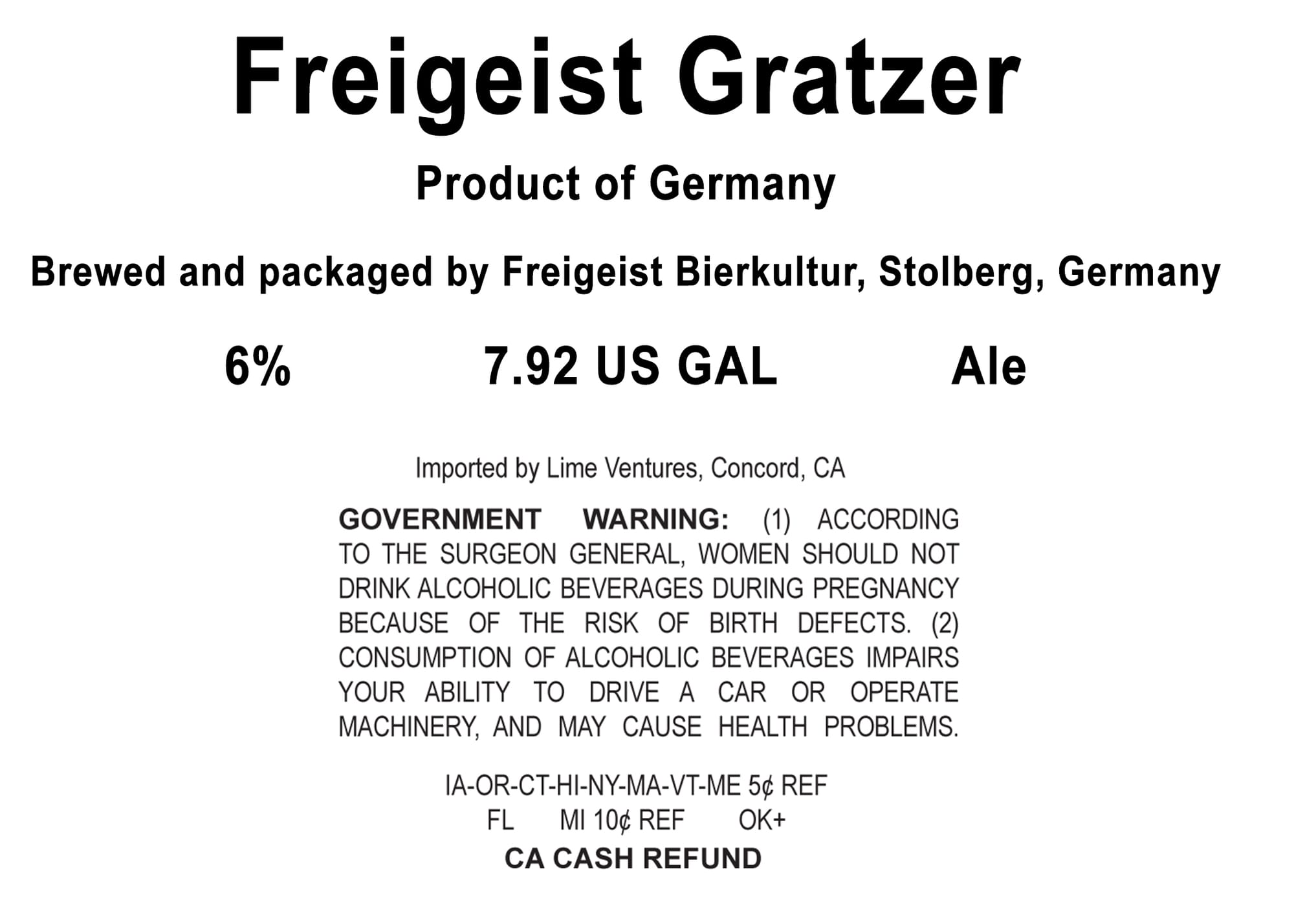 Grätzer by Freigeist Bierkultur - beer label