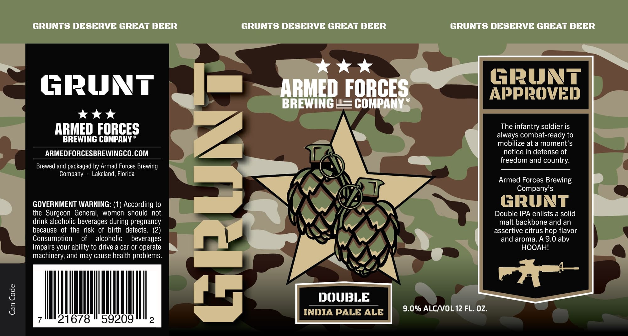 Grunt by Armed Forces Brewing Company - beer label