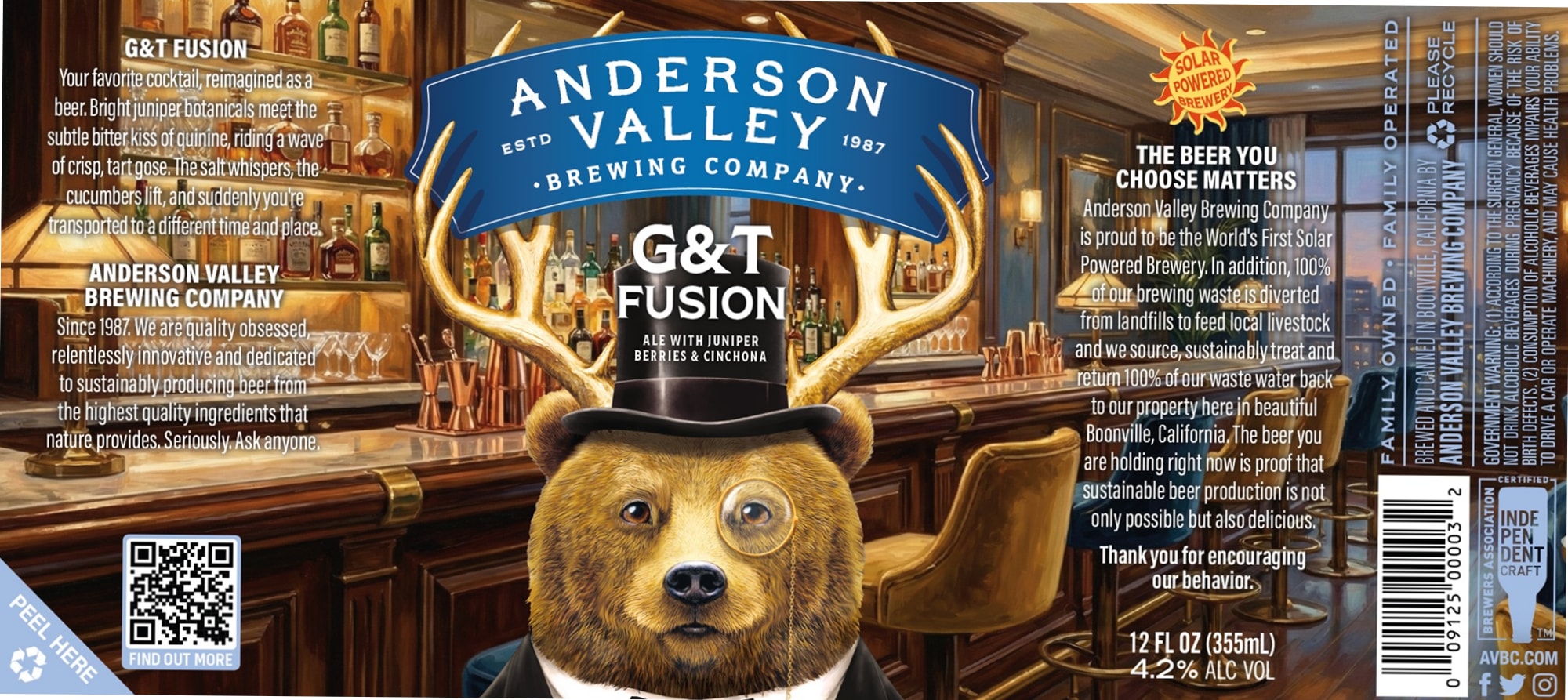 G&T Fusion by Anderson Valley Brewing Company - beer label