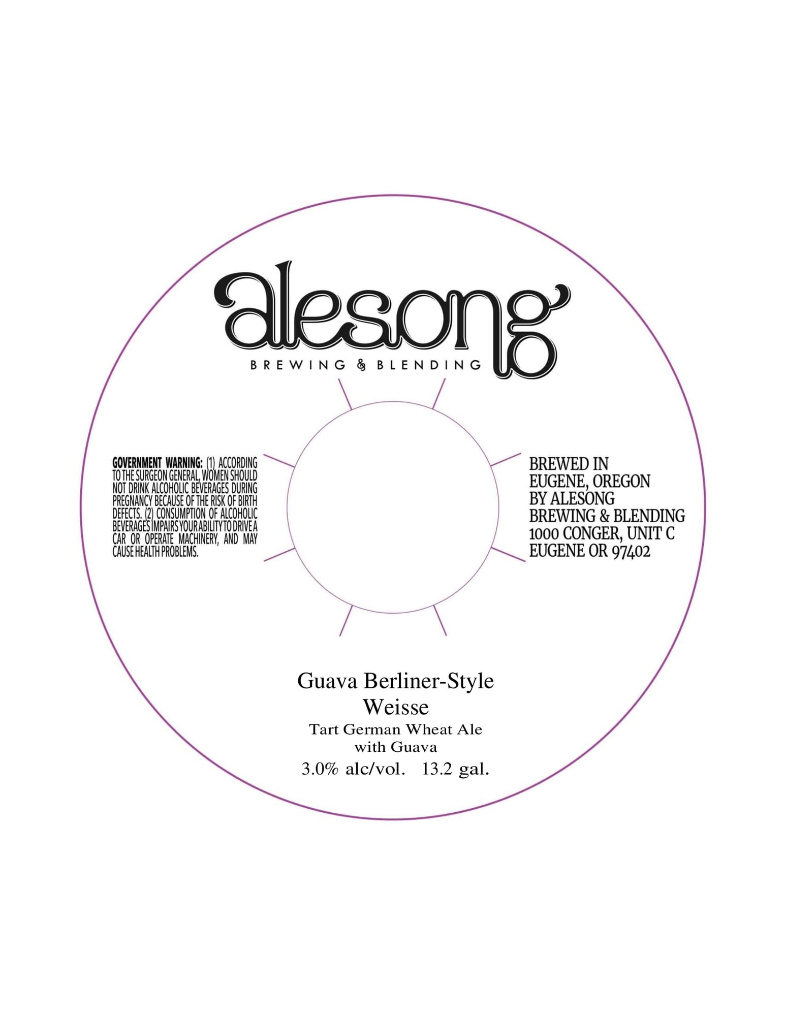 Guava Berliner-Style Weisse by Alesong Brewing & Blending - beer label