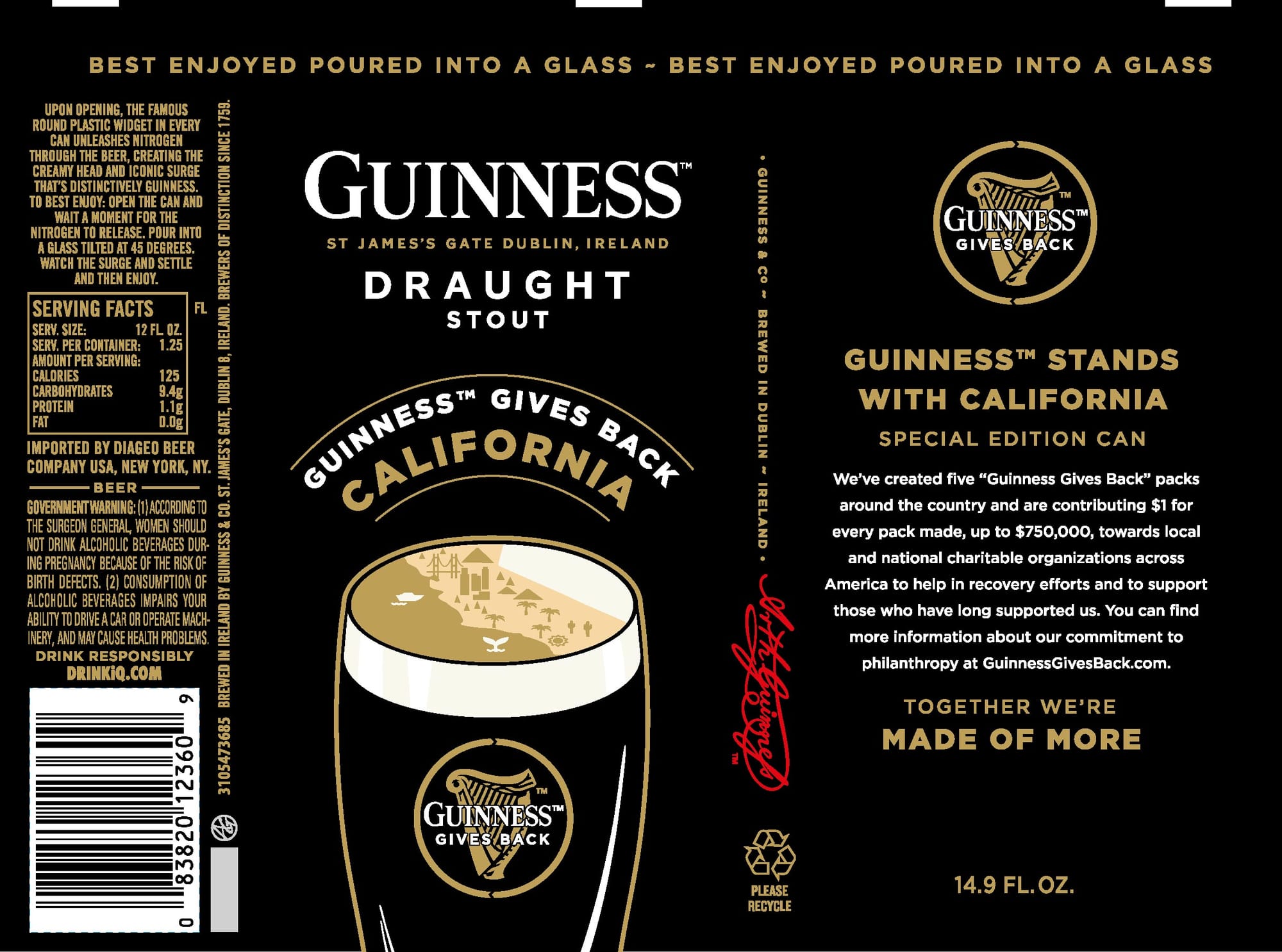 Draught Stout by Guinness - beer label