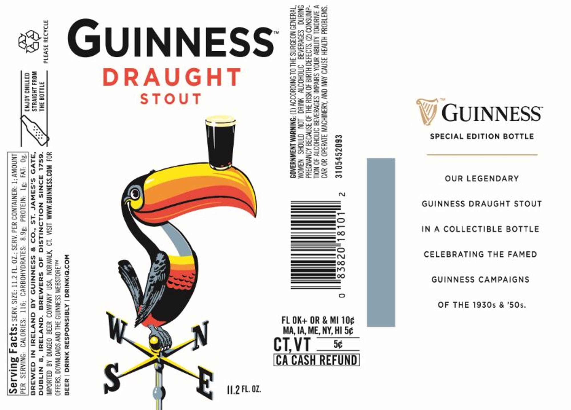 Draught Stout by Guinness - beer label