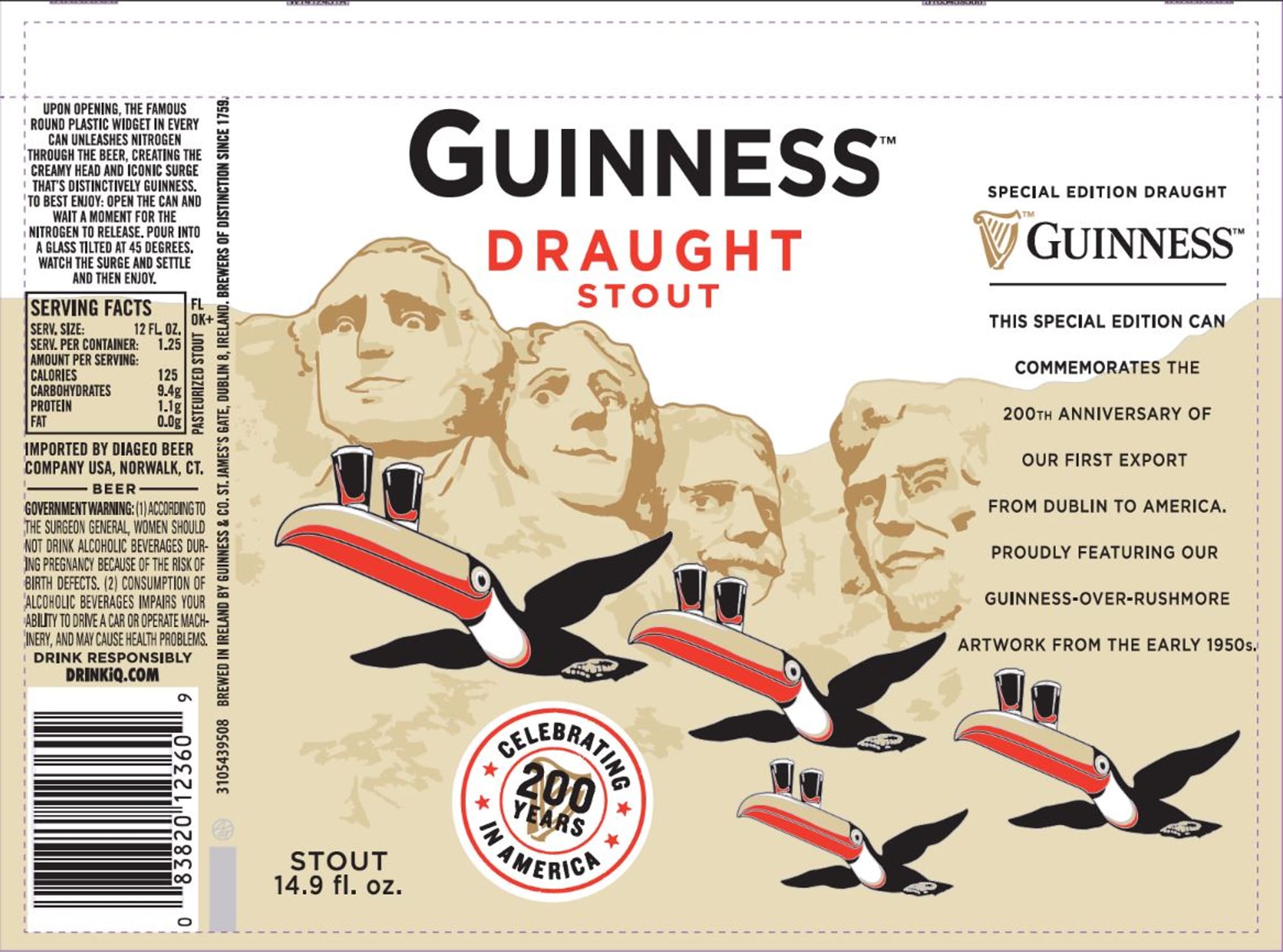 Draught Stout by Guinness - beer label