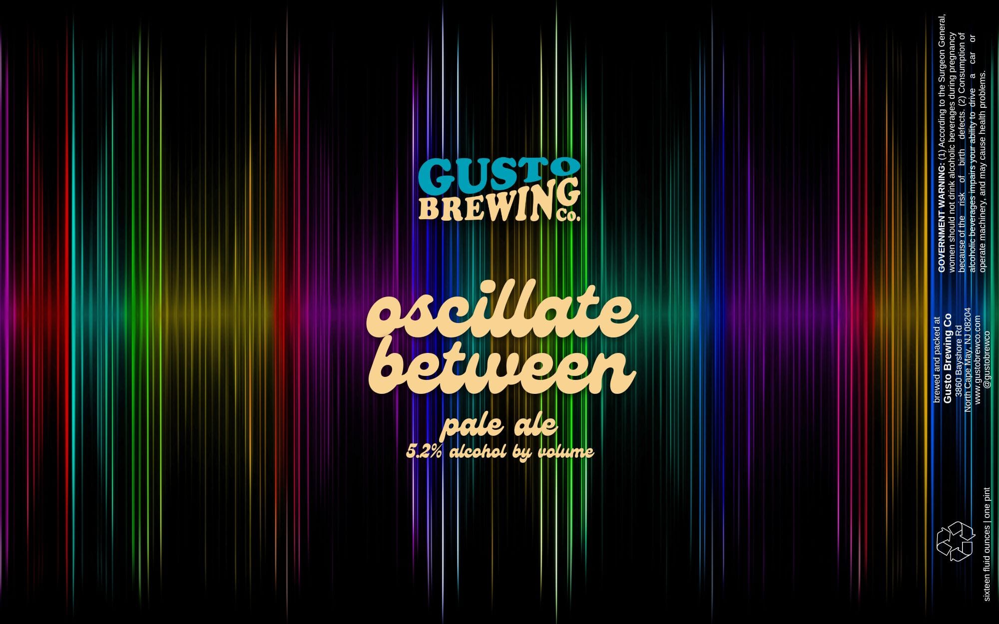 Oscilatte Between by Gusto Brewing Co. - beer label