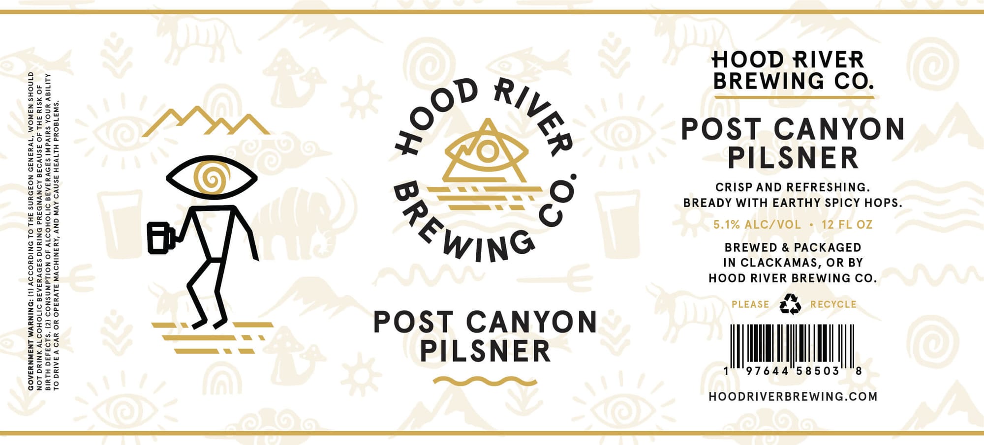 Post Canyon Pilsner by Hood River Brewing Co. - beer label