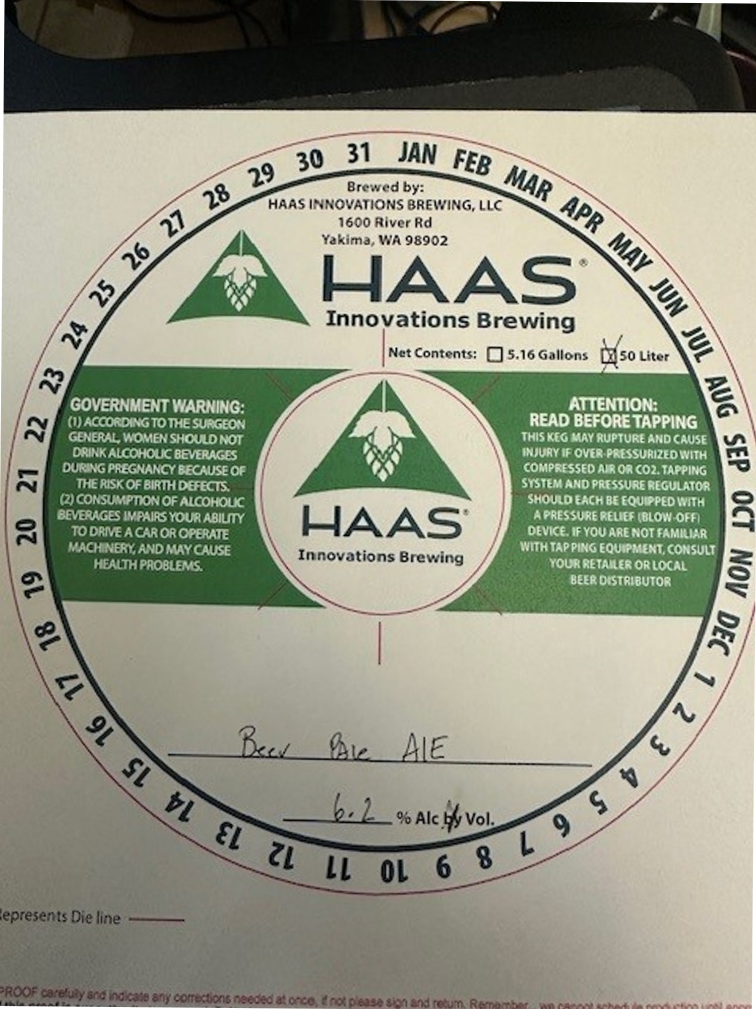 Pale Ale by Haas Innovations Brewing, LLC - beer label