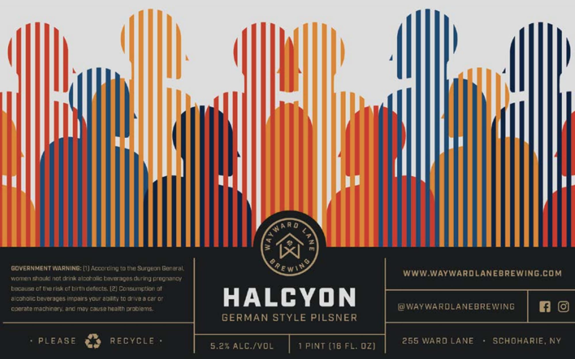 Halcyon by Wayward Lane Brewing - beer label