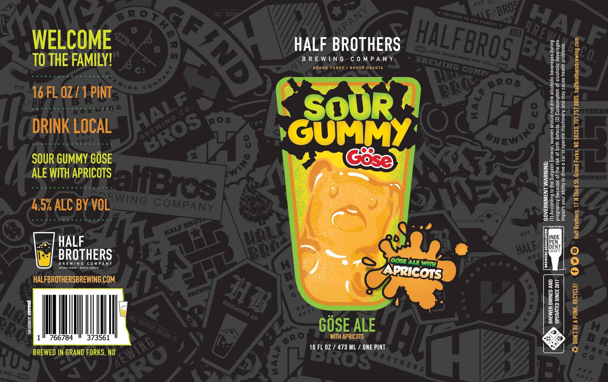 Sour Gummy Gose by Half Brothers Brewing Company - beer label
