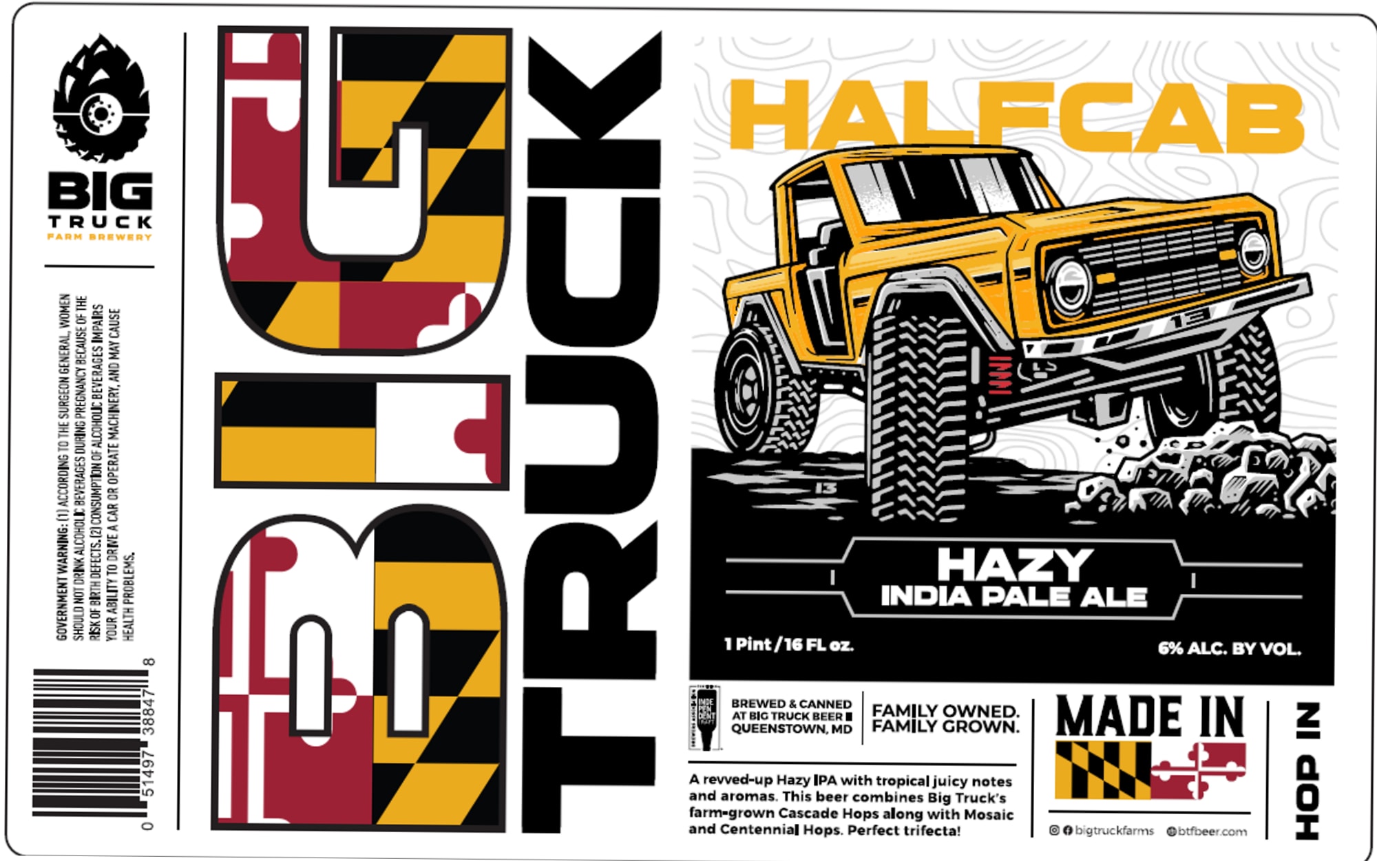 Half Cab by Big Truck Farm Brewery - beer label