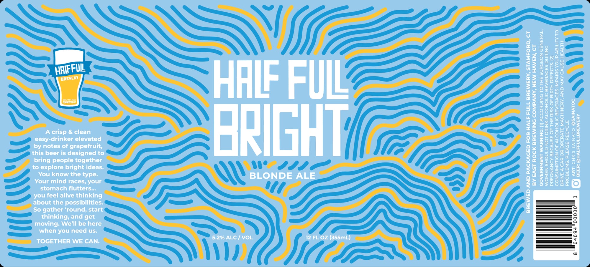Bright Blonde Ale by Half Full Brewery - beer label