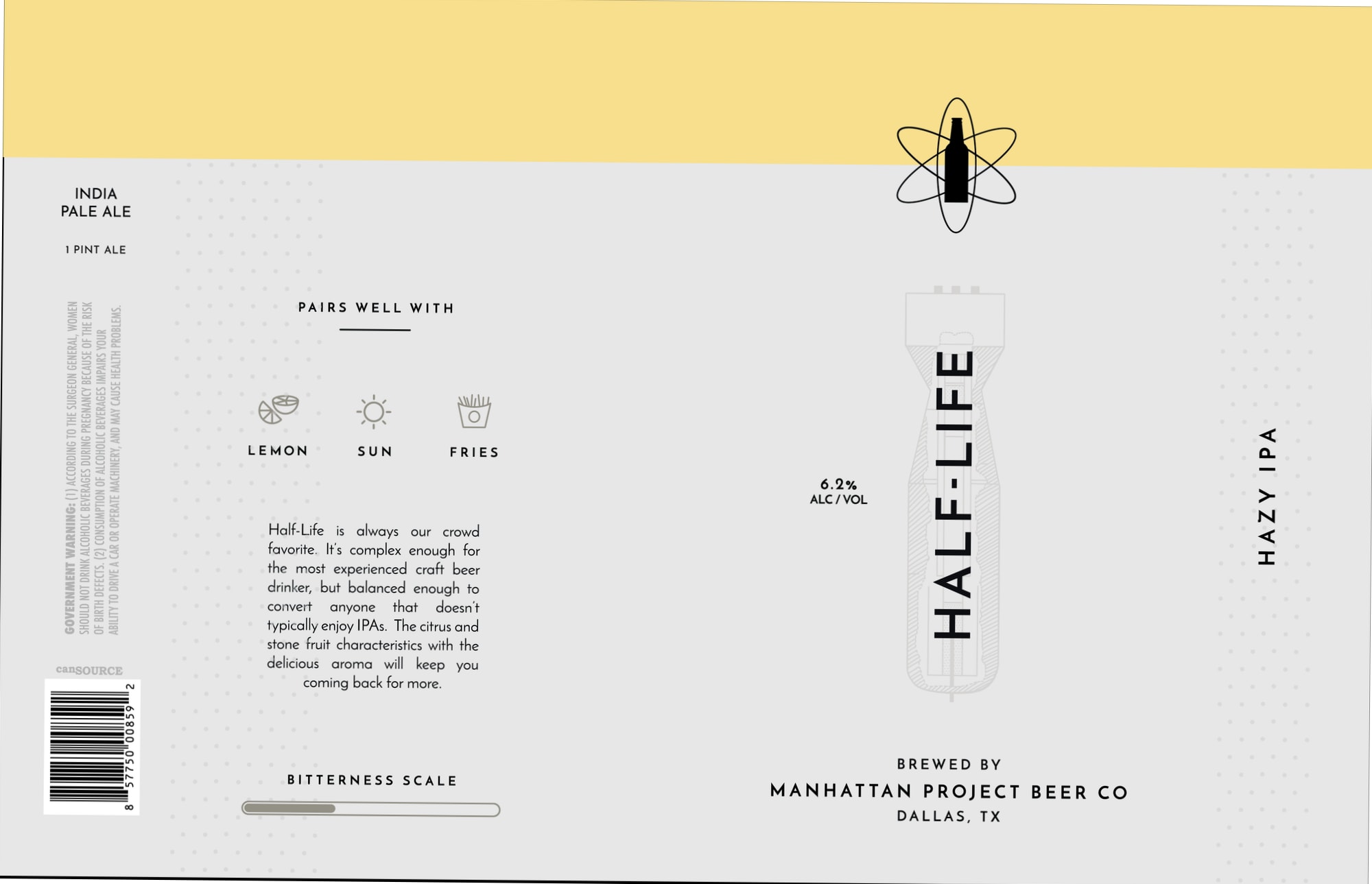 Half-Life by Manhattan Beer Co - beer label