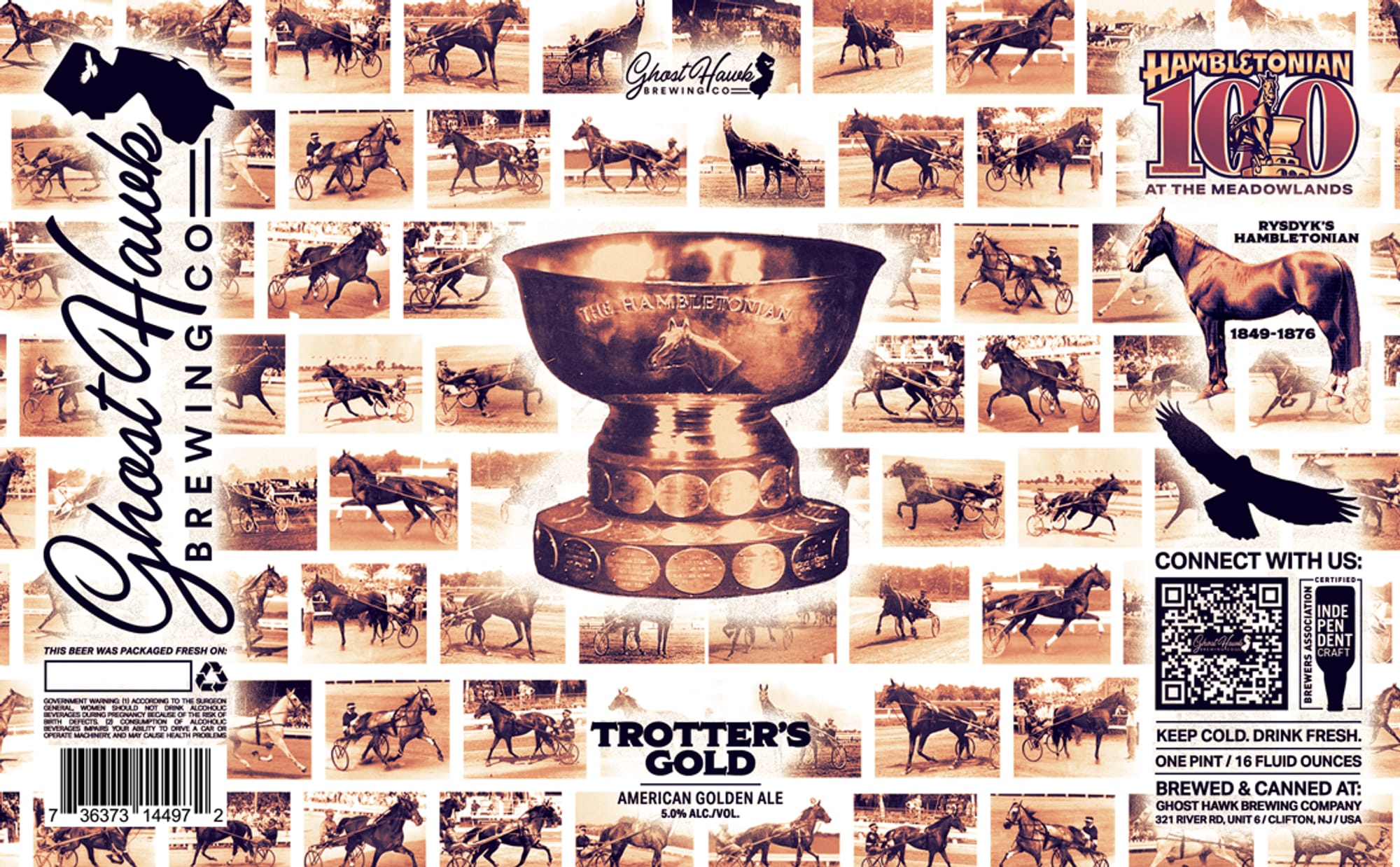Hambletonian Gold by Ghost Hawk Brewing Co. - beer label