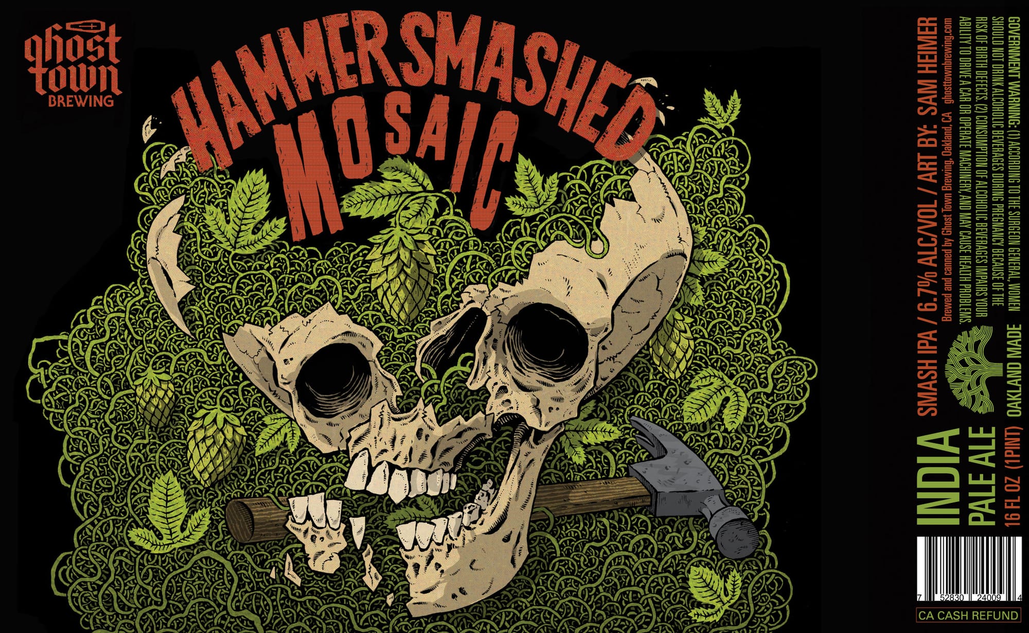 Hammer Smashed Mosaic by Ghost Town Brewing - beer label