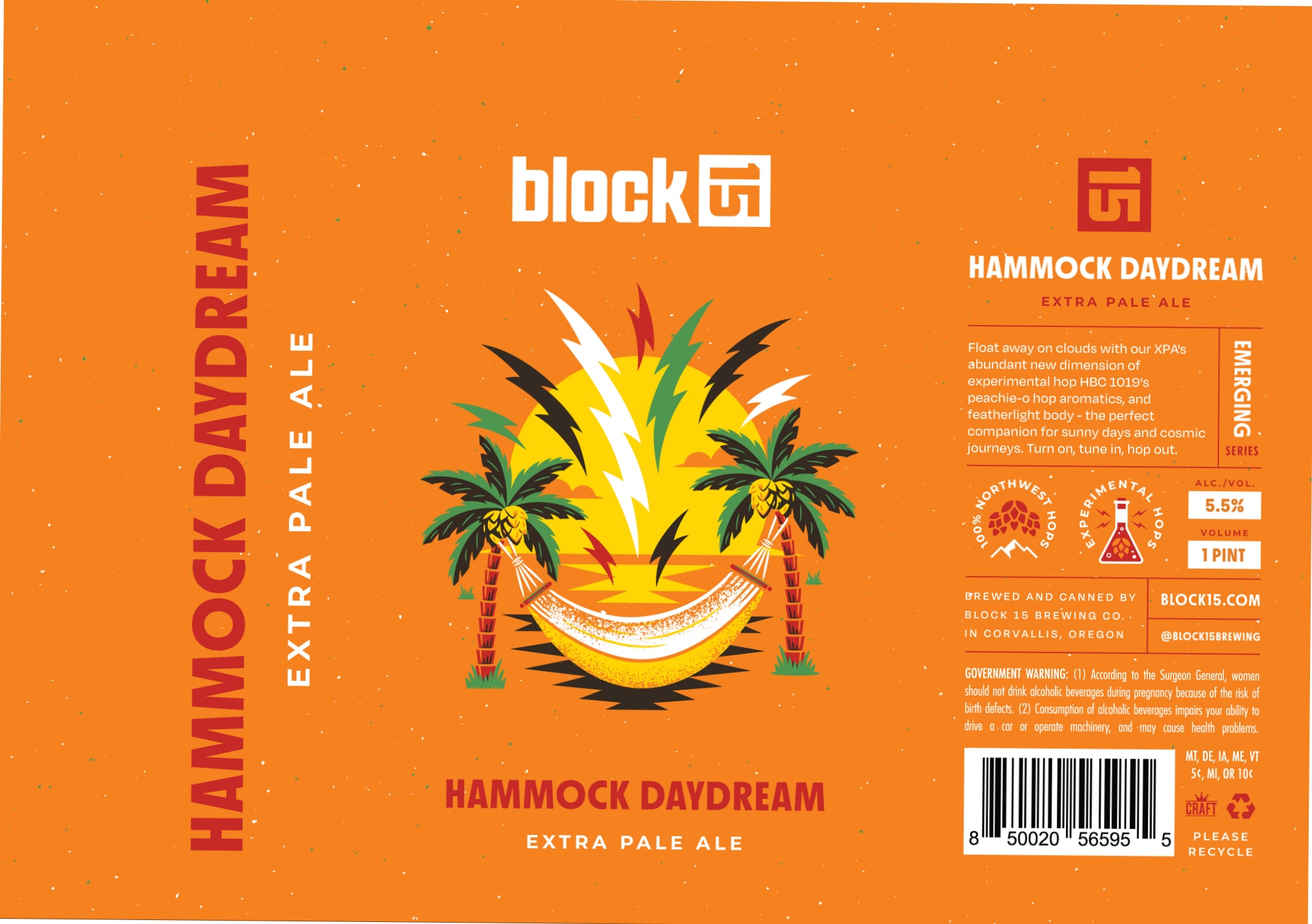Hammock Daydream by Block 15 Brewing Company - beer label