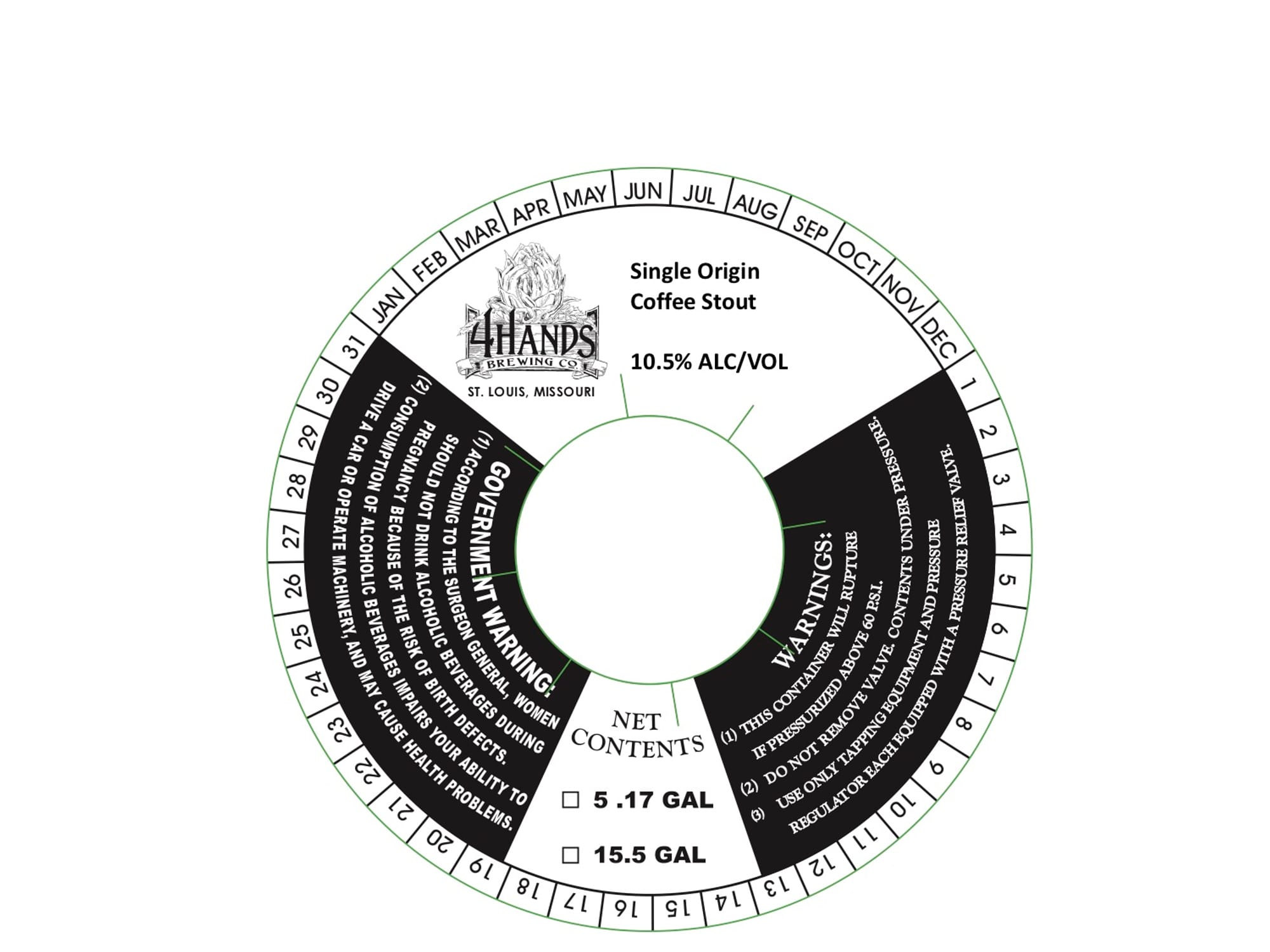 Single Origin Coffee Stout by Hands Brewing Company - beer label