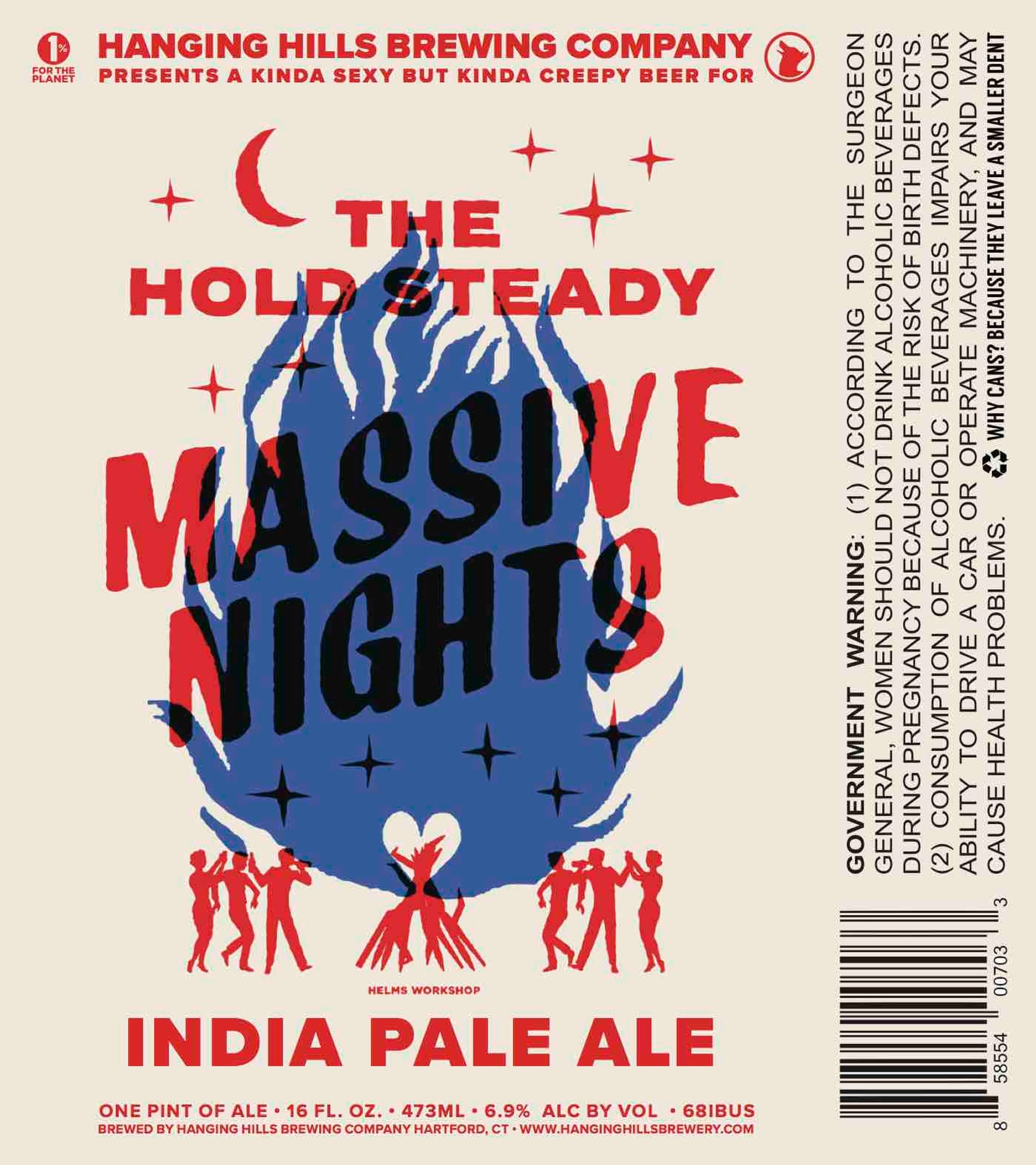 The Hold Steady Massive Nights by Hanging Hills Brewing Company - beer label