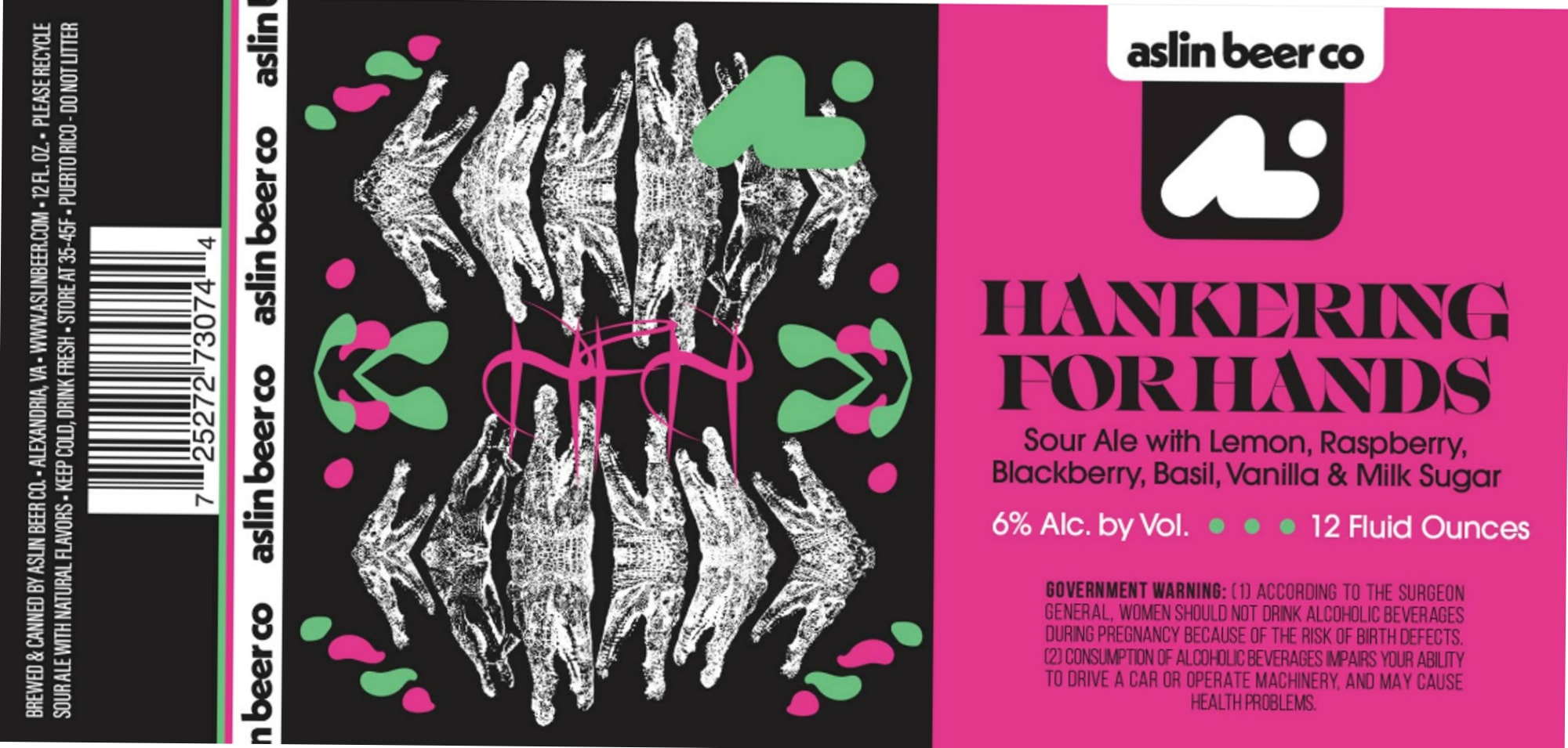 Hankering for Hands by Aslin Beer Co. - beer label