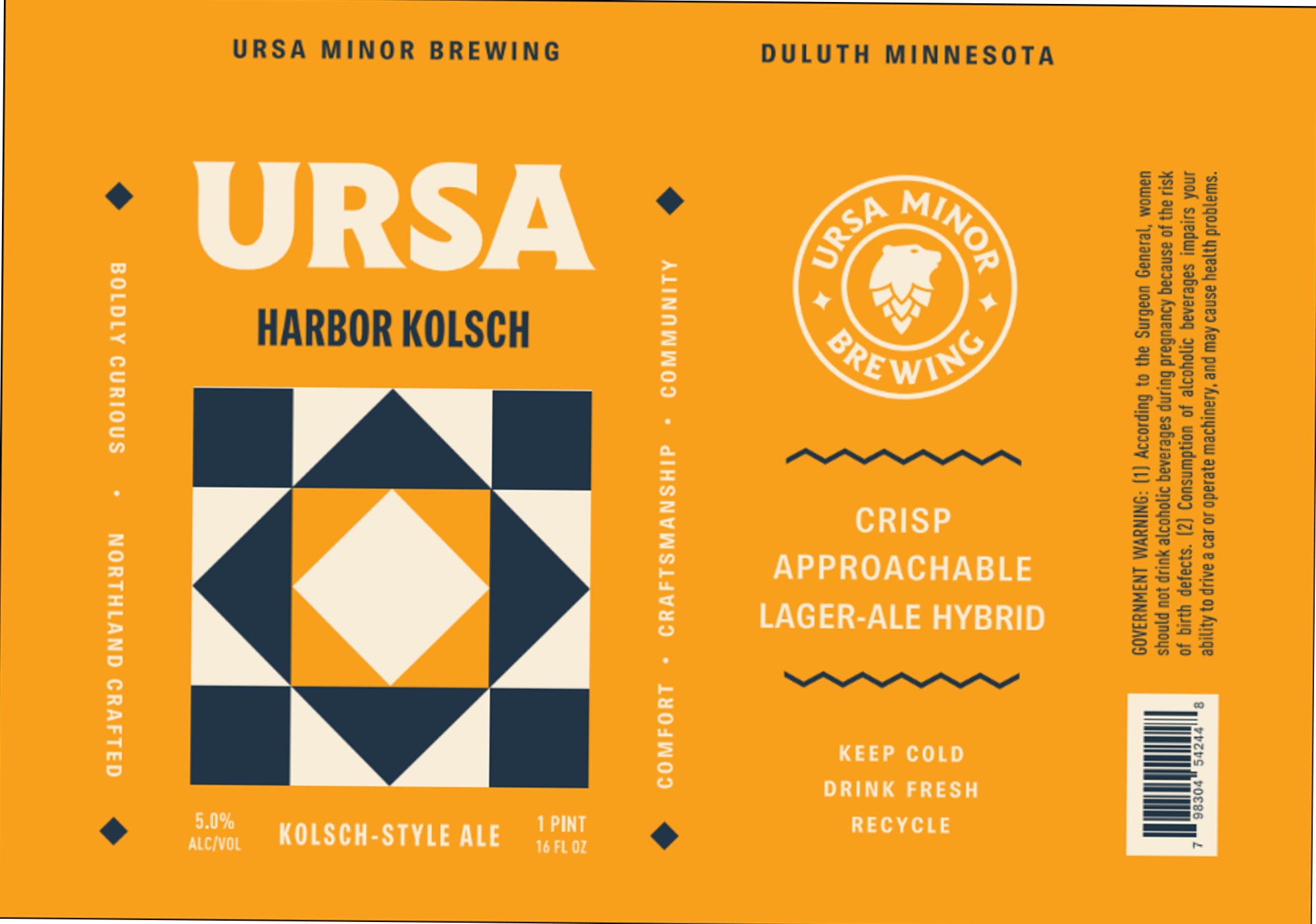 Harbor Kolsch by Ursa Minor Brewing - beer label