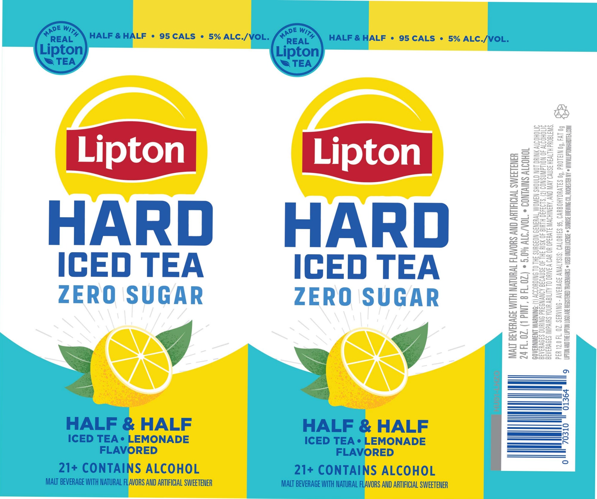 Hard Iced Tea Zero Sugar by Lipton - beer label