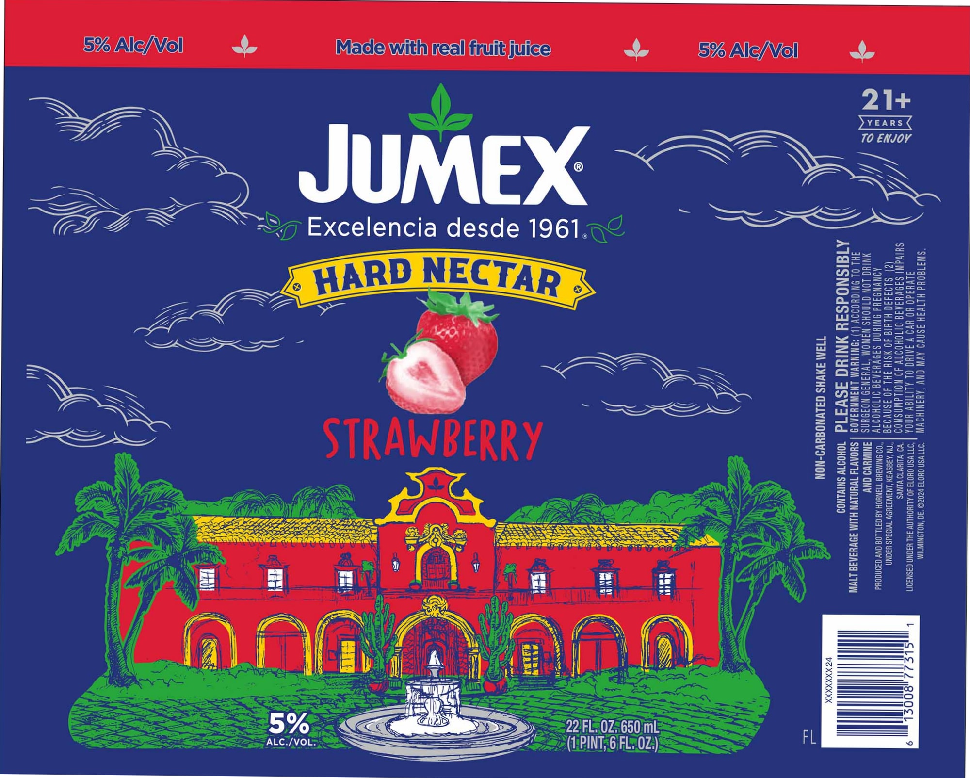 Hard Nectar Strawberry by Jumex - beer label