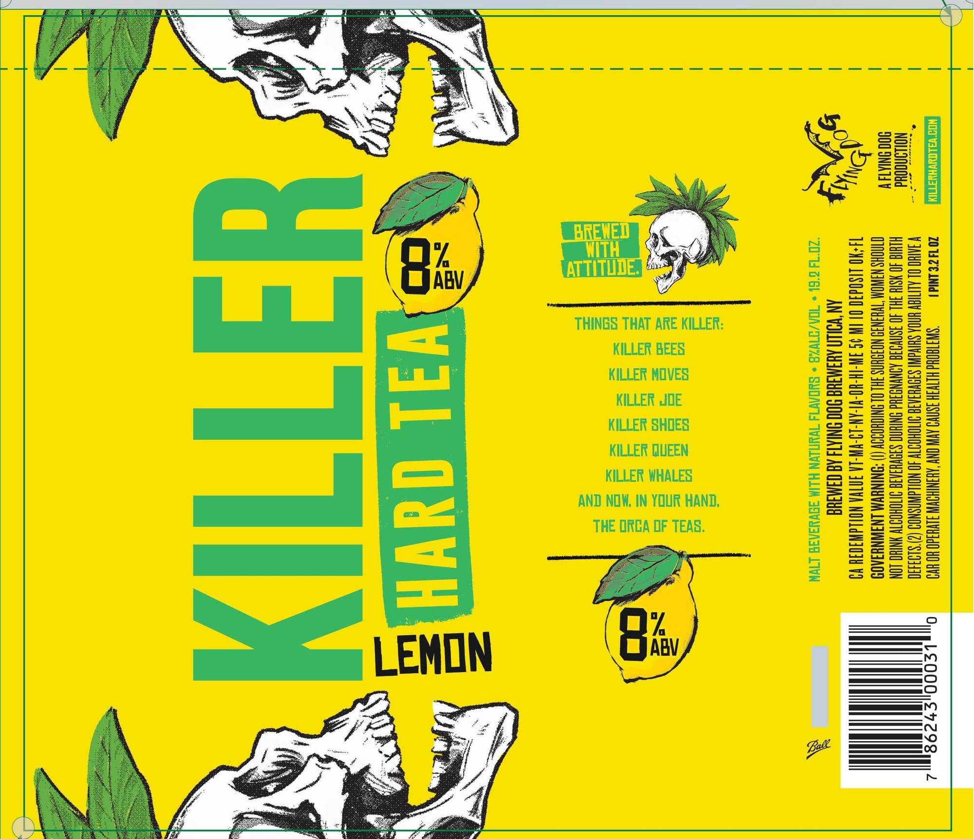 Hard Tea - Lemon by Flying Dog Brewing Company - beer label