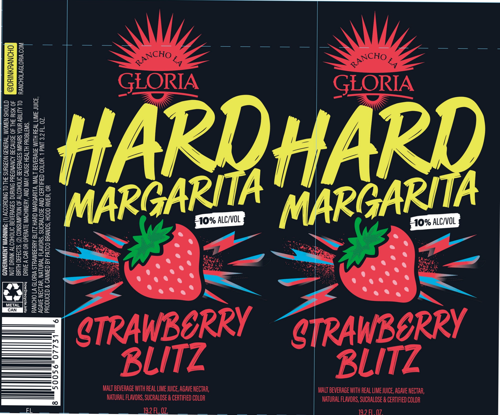 Hardo Margarita Strawberry Blitz by Rancho La Gloria - beer label