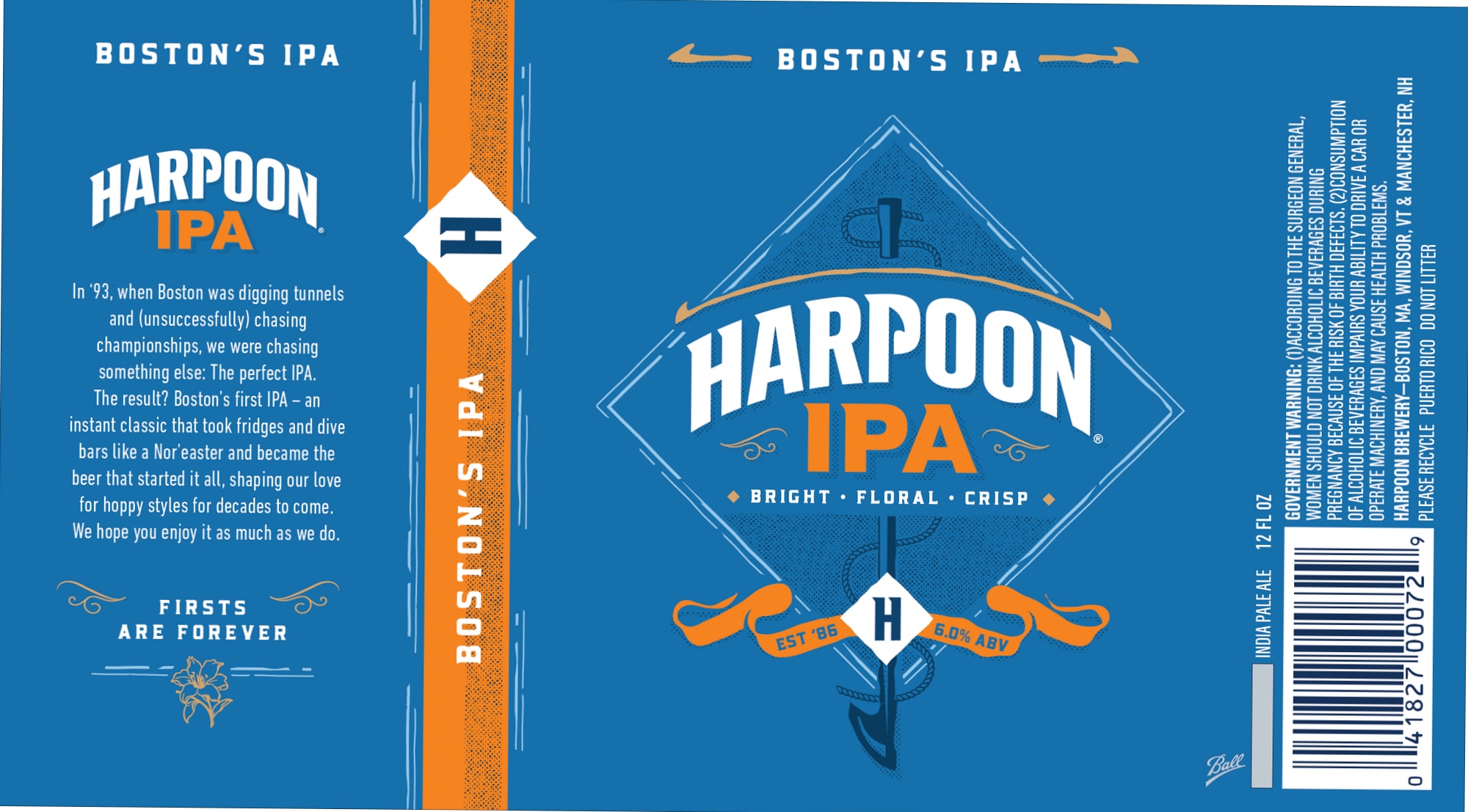Harpoon IPA by Harpoon Brewery - beer label
