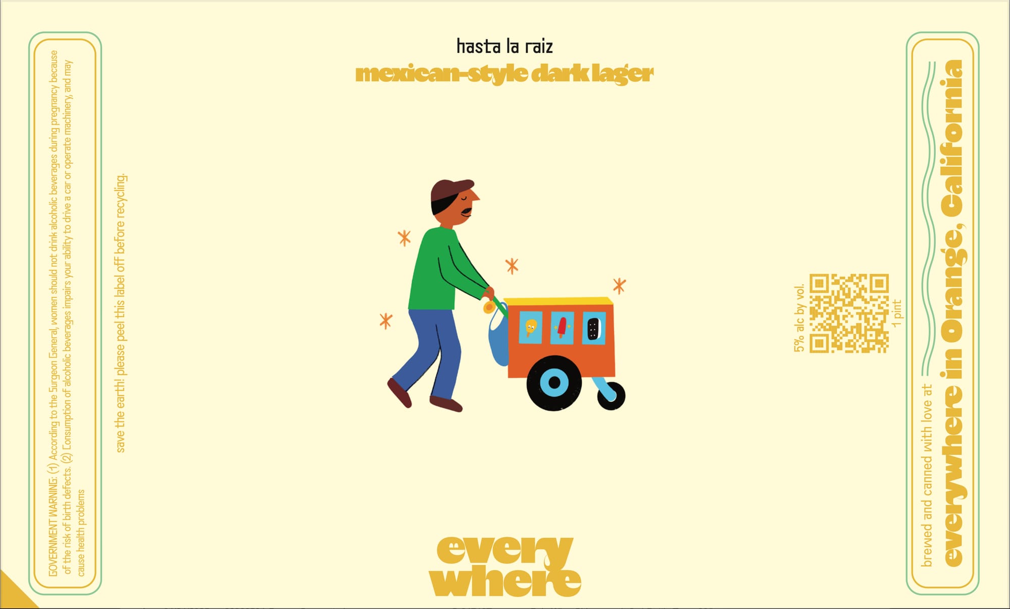 Hasta la Raiz by Everywhere Brewing - beer label