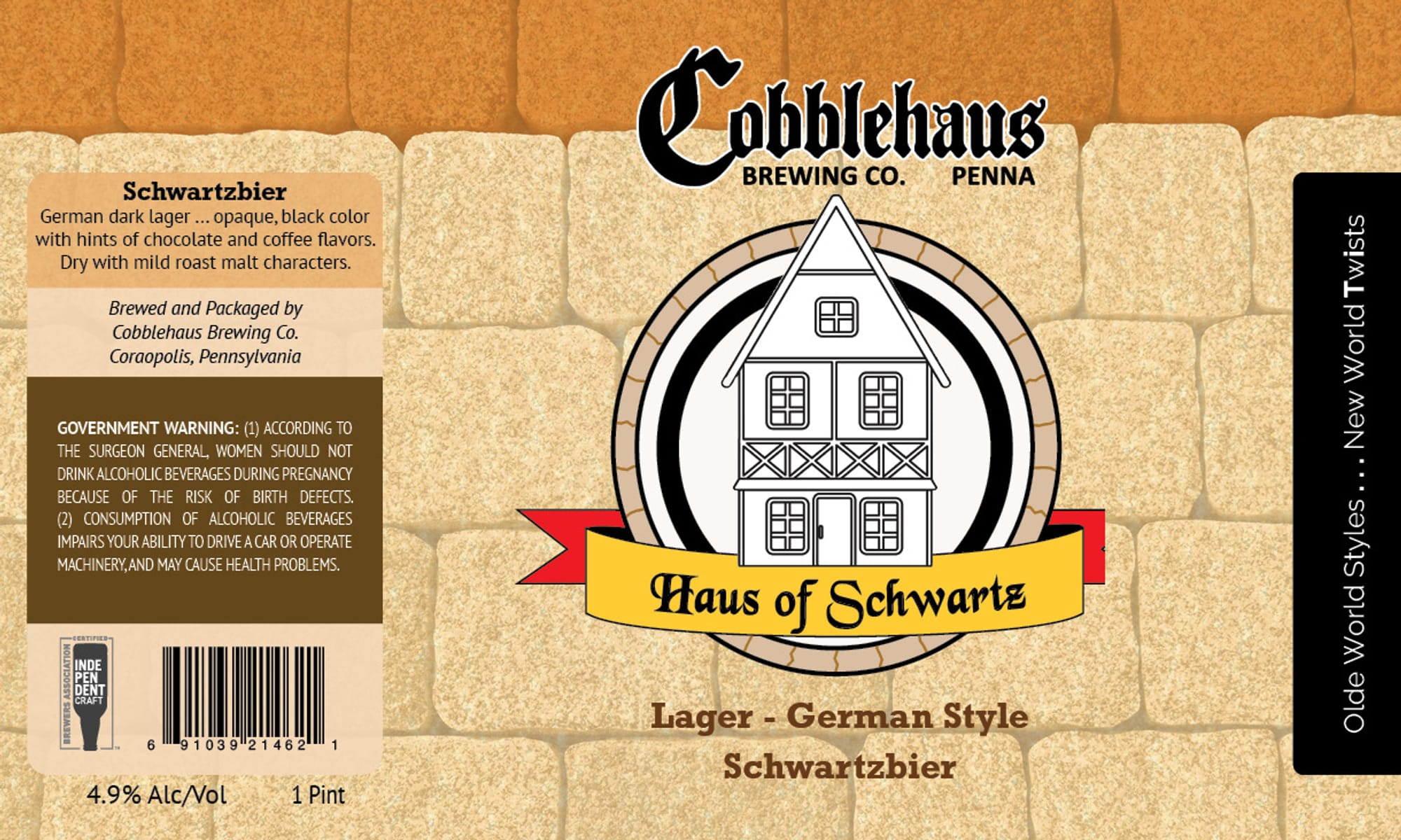Haus of Schwartz by Cobblehaus Brewing Co. - beer label