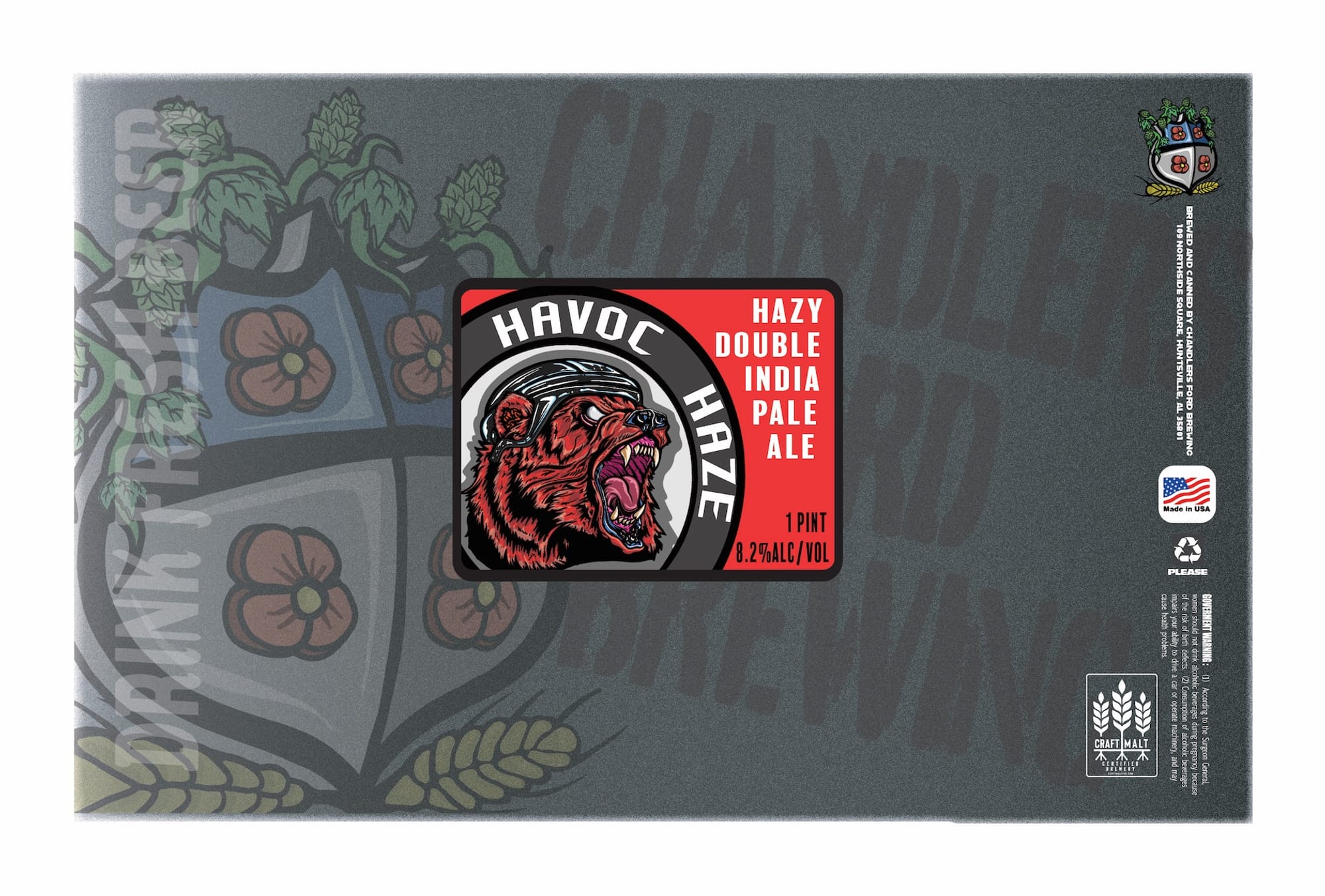 Havoc Hazy Pale Ale by Grandeur Brewing - beer label