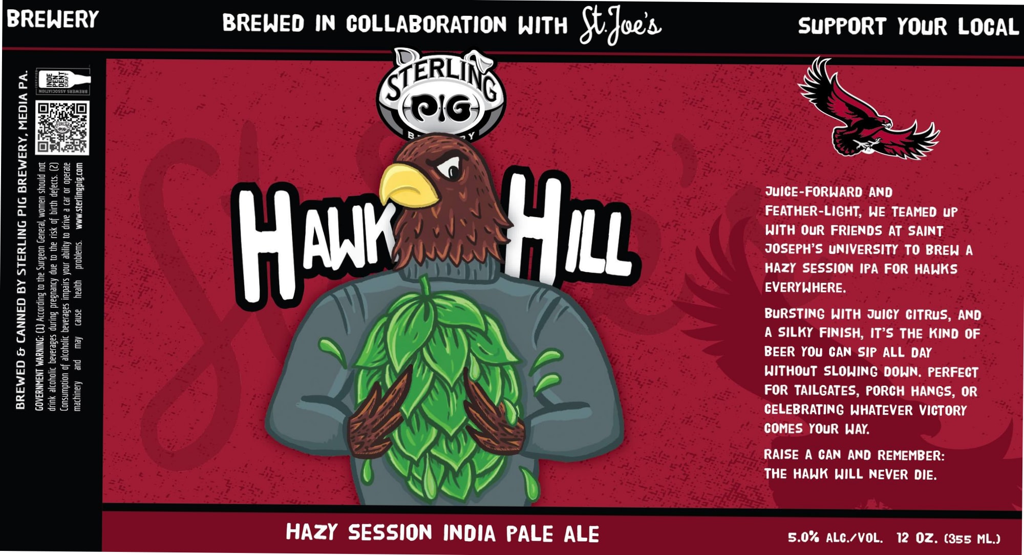 Hawk Hill by Sterling Pig Brewery - beer label