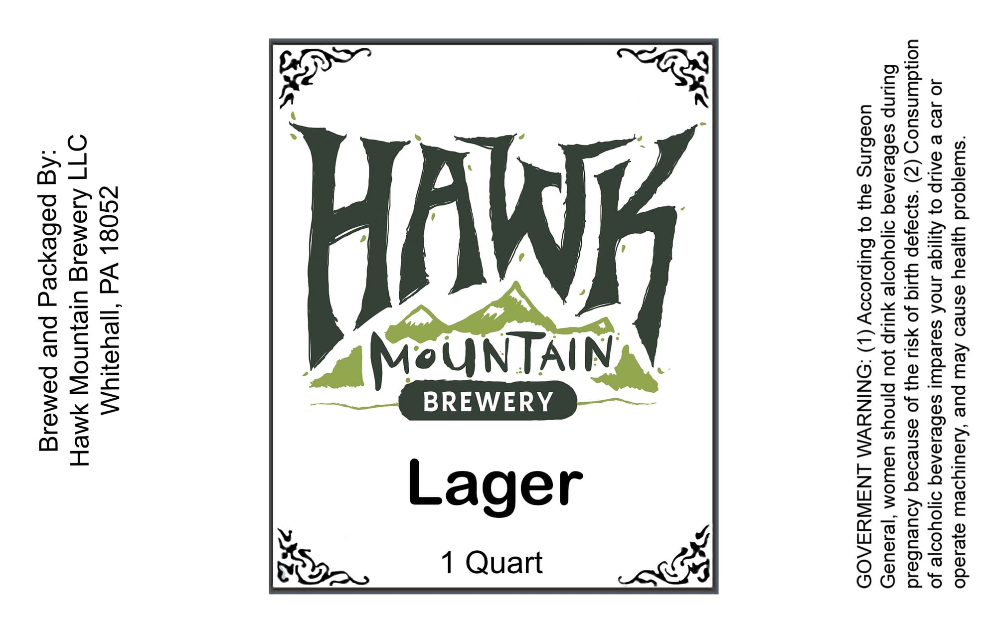 Lager by Hawk Mountain Brewery - beer label
