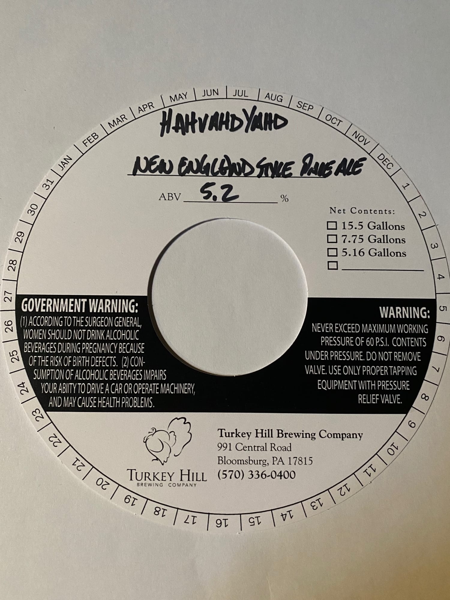 Hayshadyah by Turkey Hill Brewing Company - beer label
