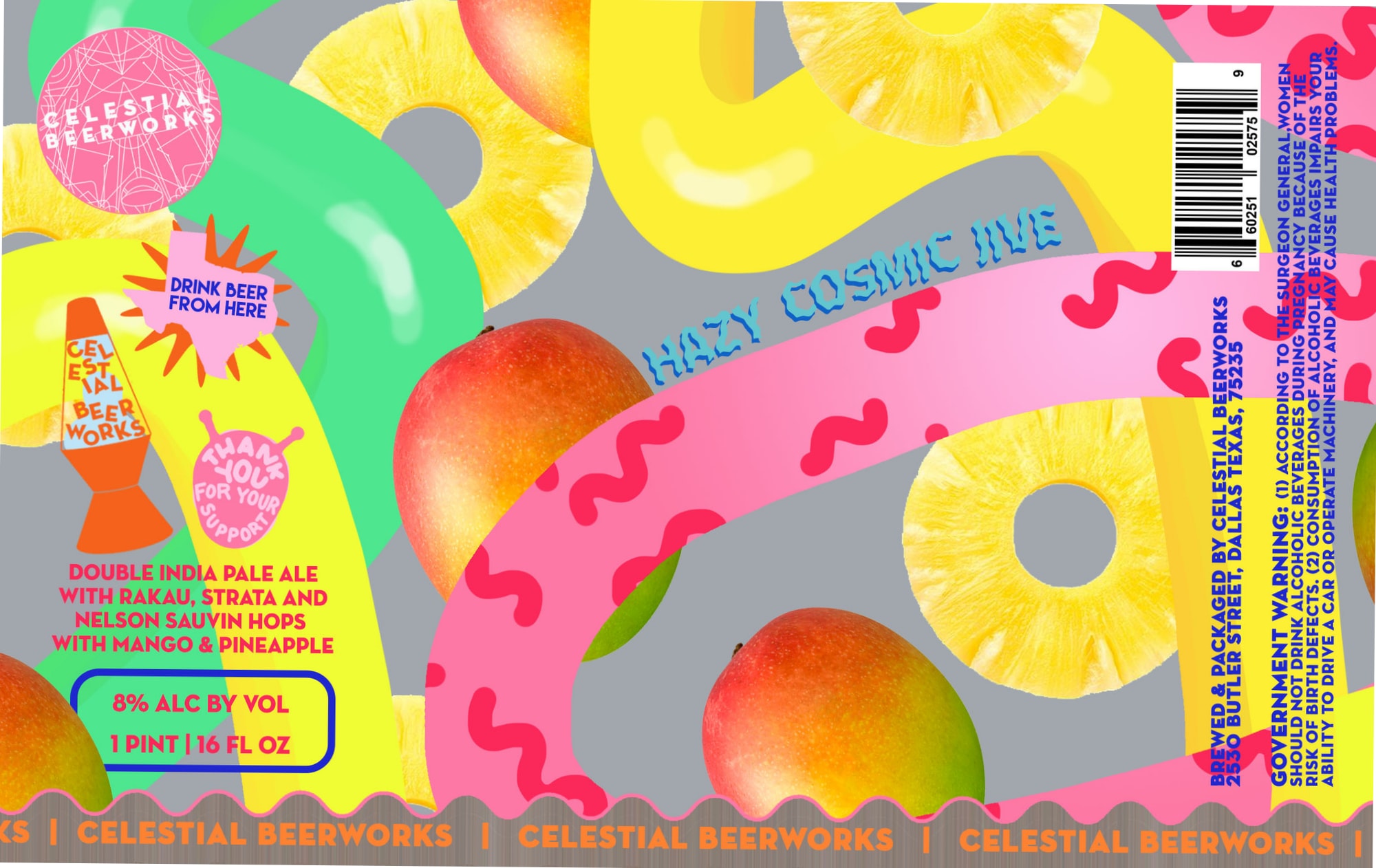 Hazy Cosmic Jive by Celestial Beerworks - beer label