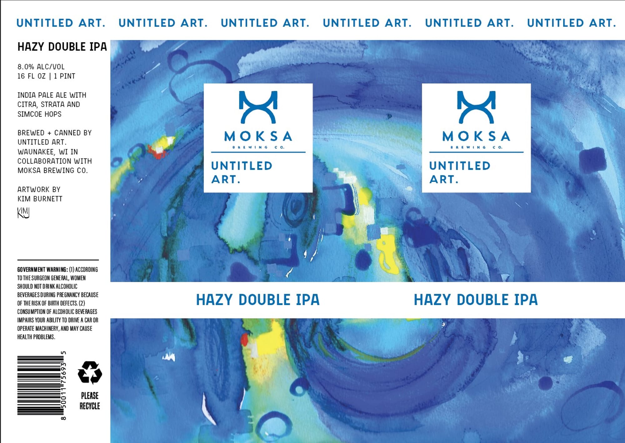 Hazy Double IPA by Untitled Art / Moksa Brewing Co. - beer label