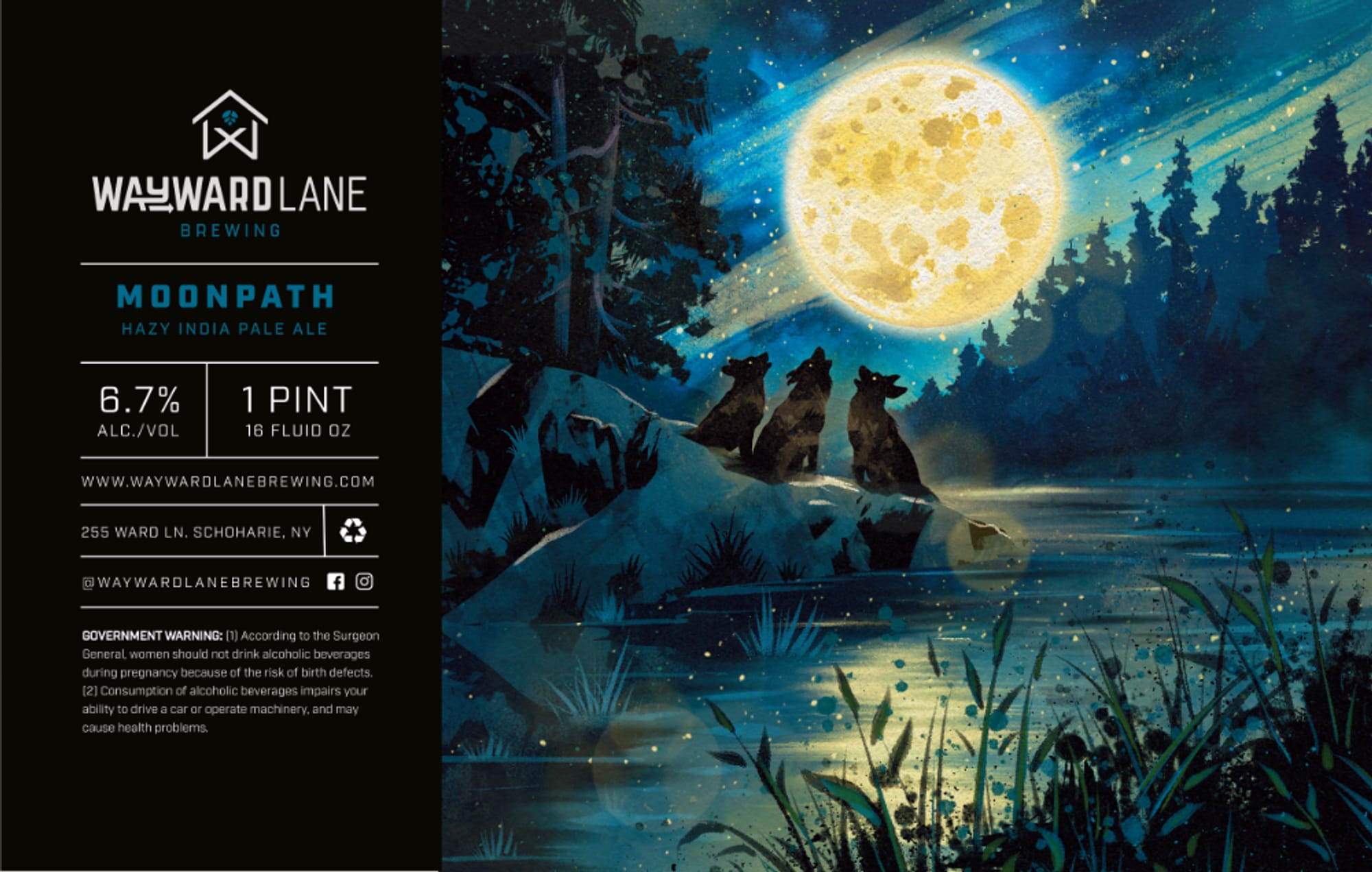 Moonpath by Wayward Lane Brewing - beer label