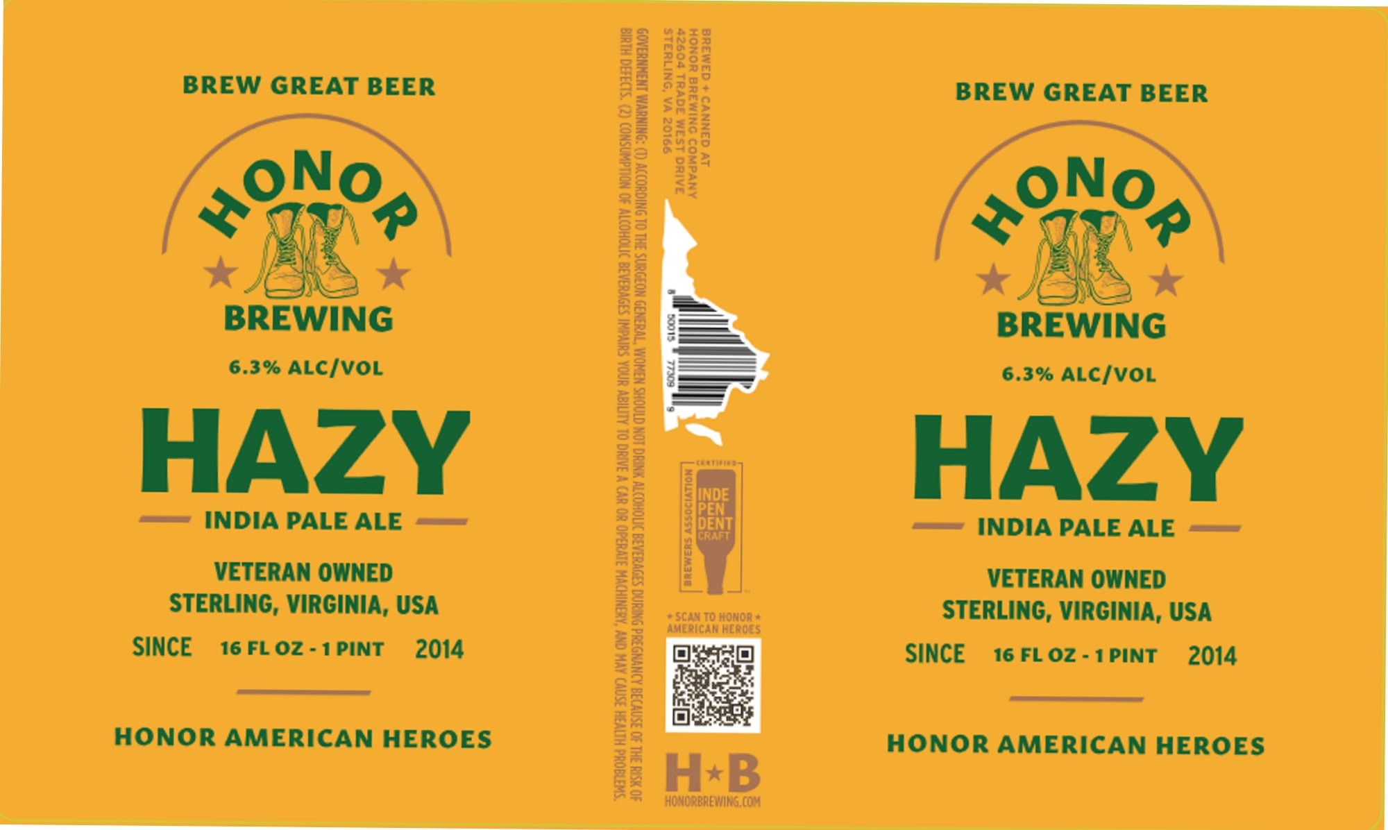 Hazy by Honor Brewing - beer label