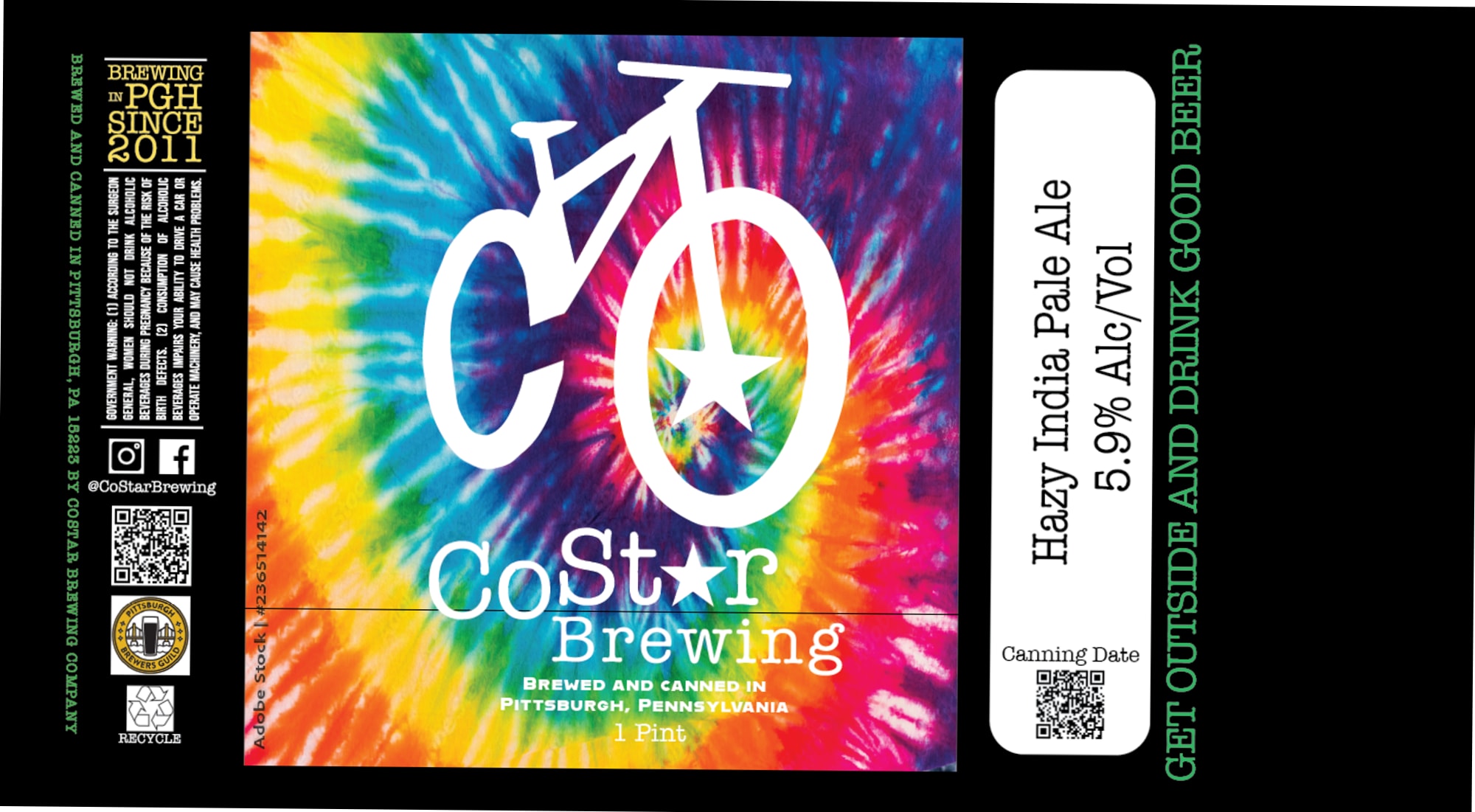 Hazy India Pale Ale by CoStar Brewing - beer label