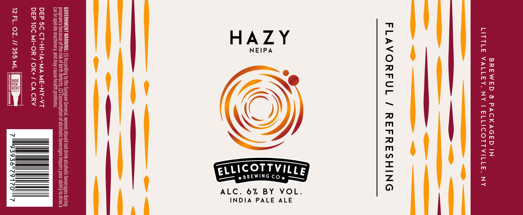 Hazy India Pale Ale by Ellicottville Brewing Co. - beer label