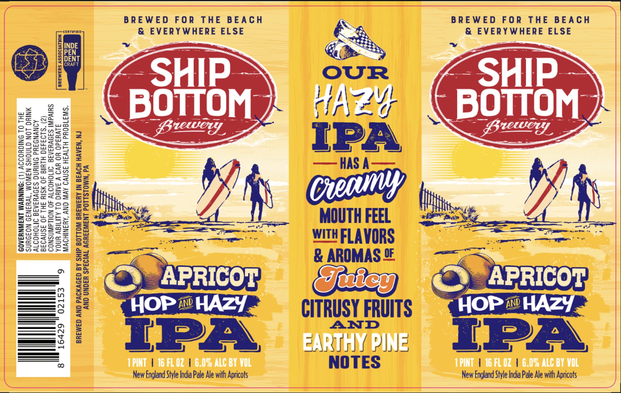 Hazy IPA by Ship Bottom Brewery - beer label