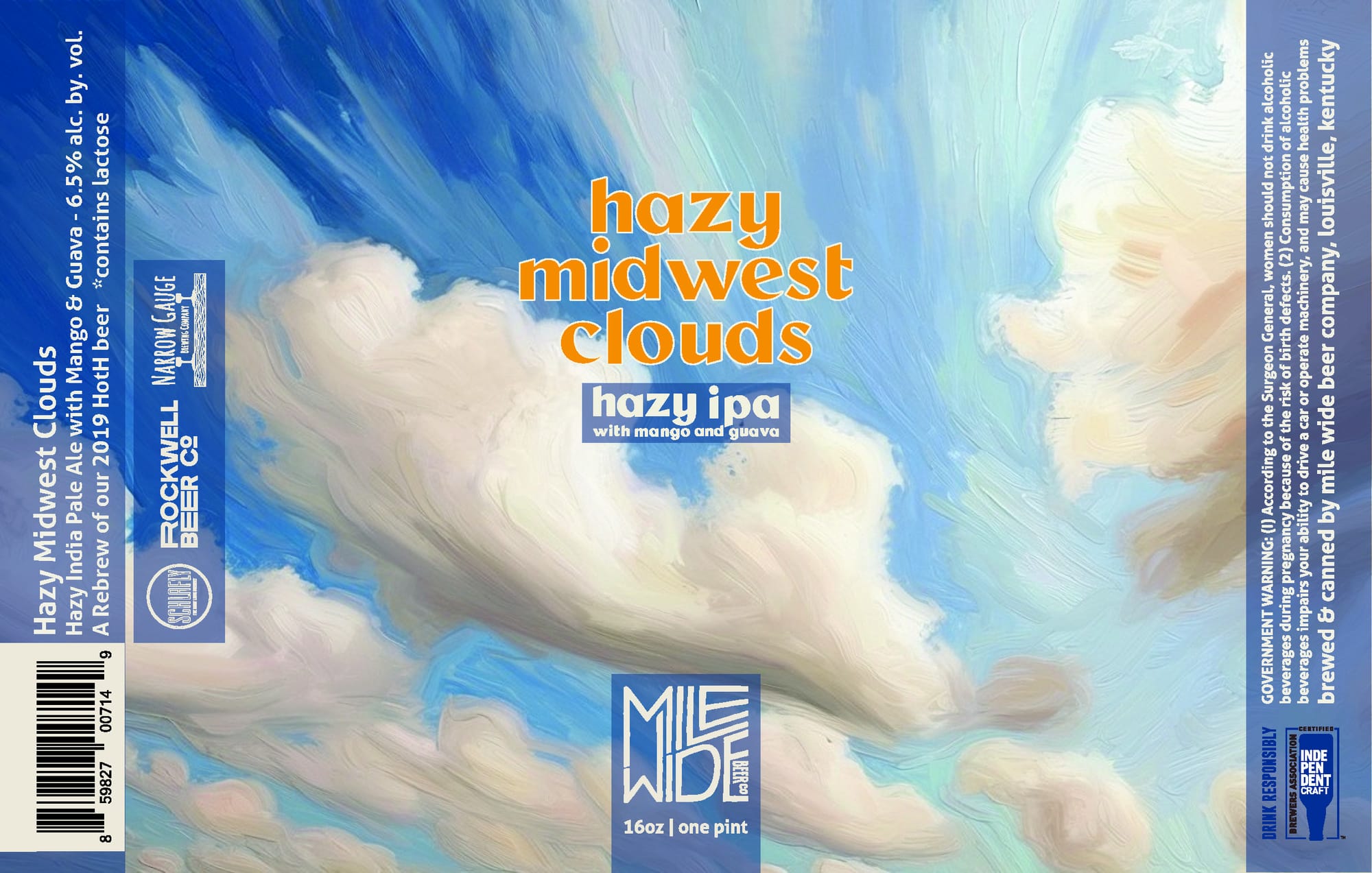 Hazy Midwest Clouds by Narrow Gauge Brewing Co. - beer label