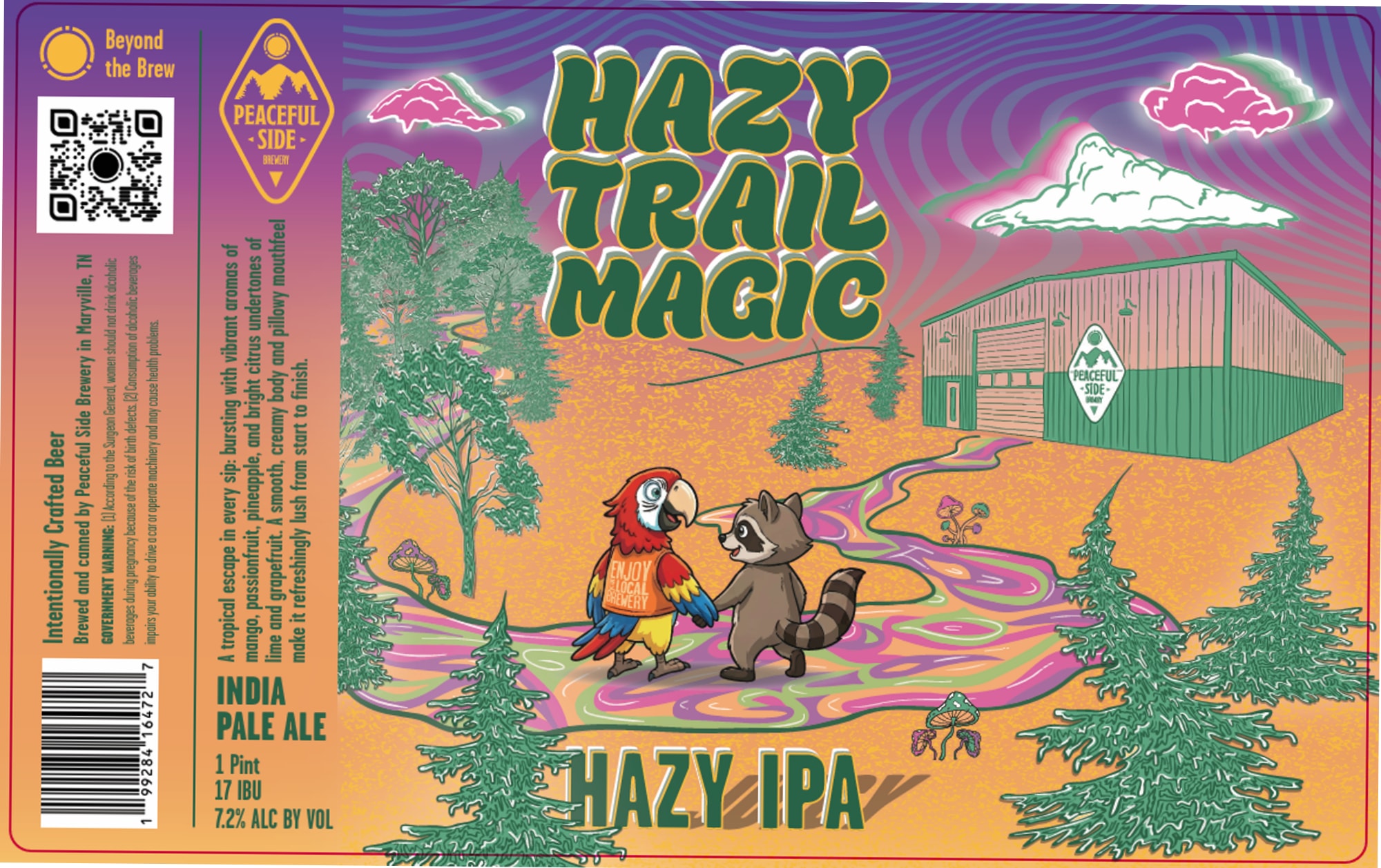Hazy Trail Magic by Peaceful Side Brewery - beer label