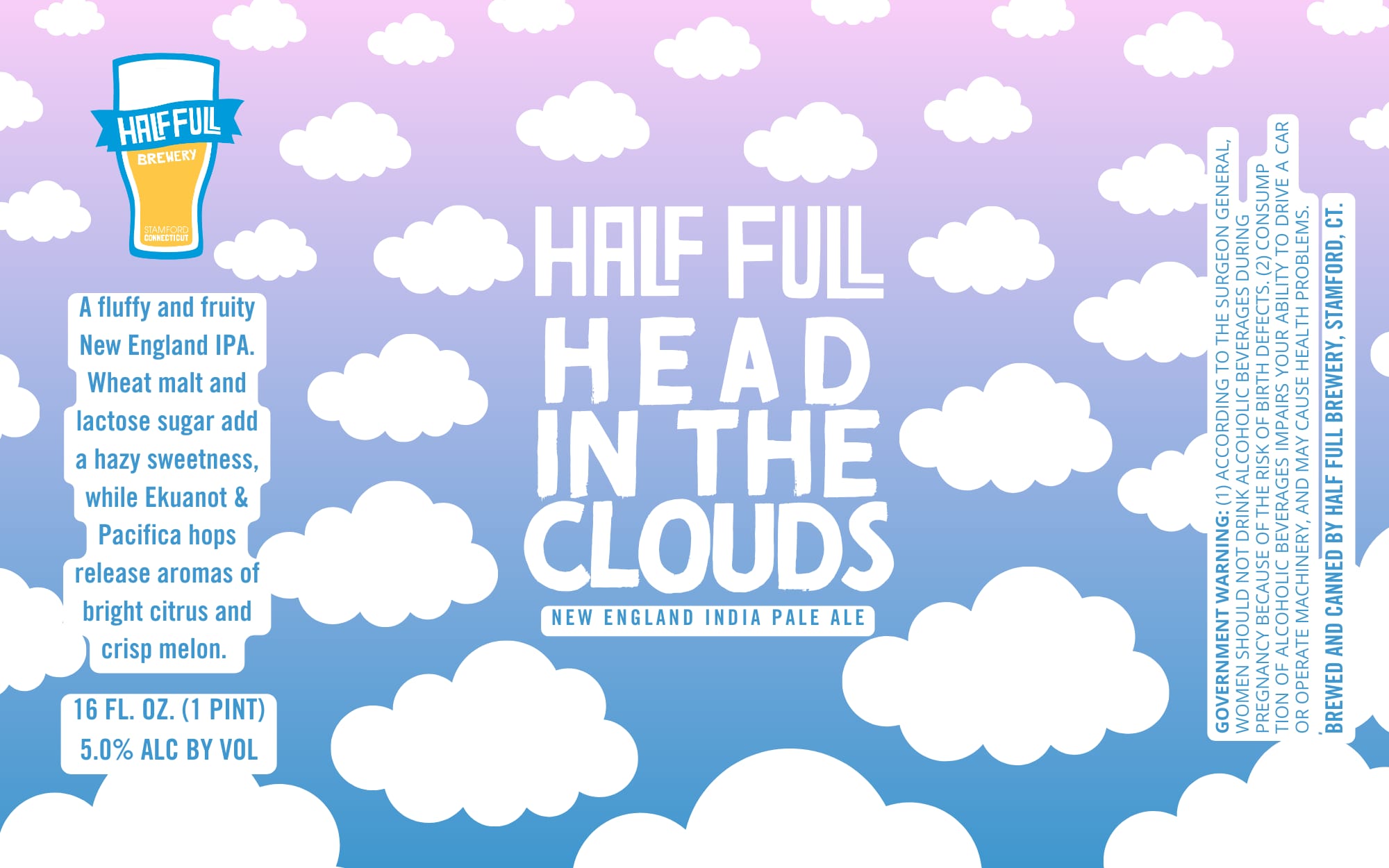 Head in the Clouds by Half Full Brewery - beer label