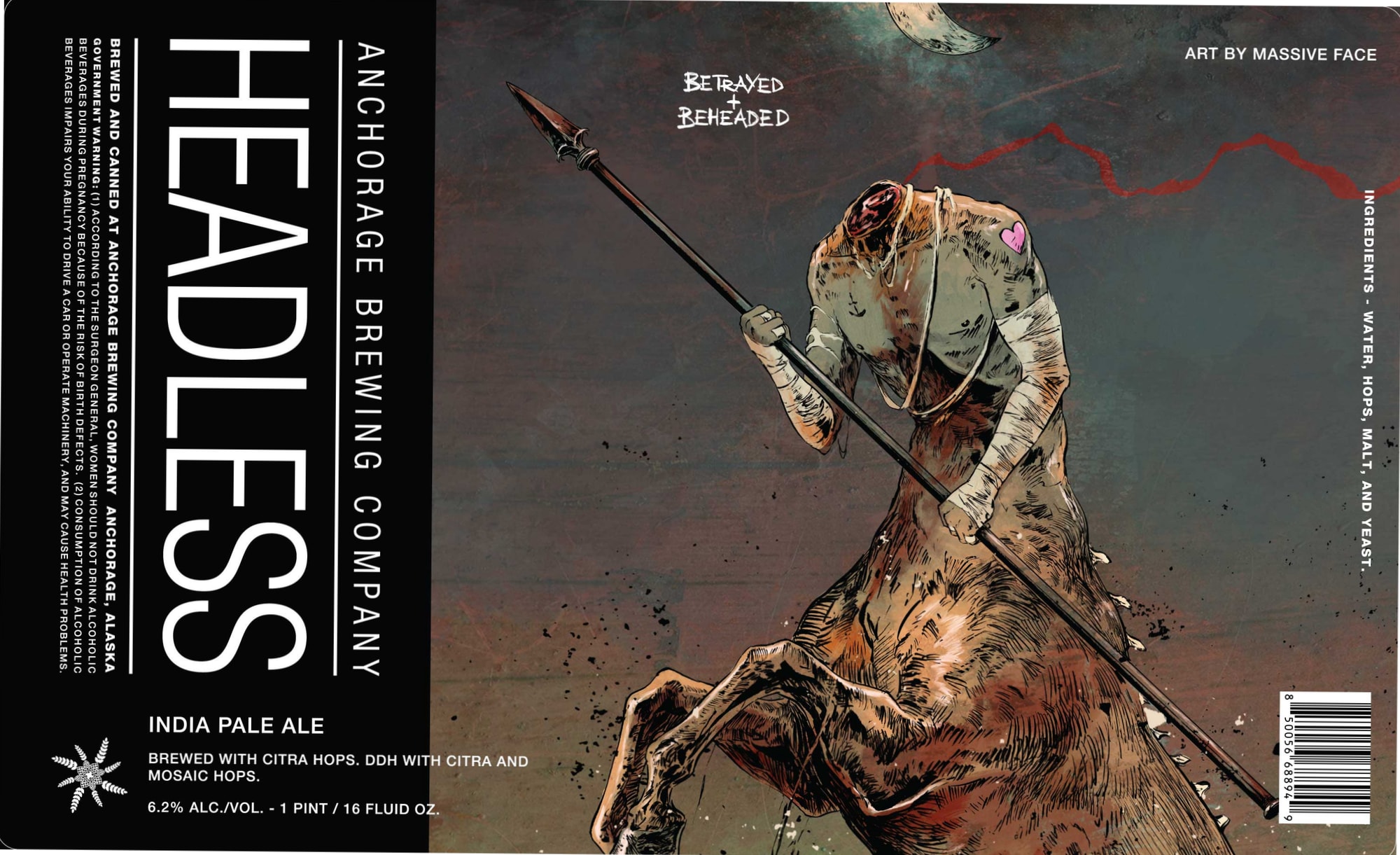 Headless by Anchorage Brewing Company - beer label