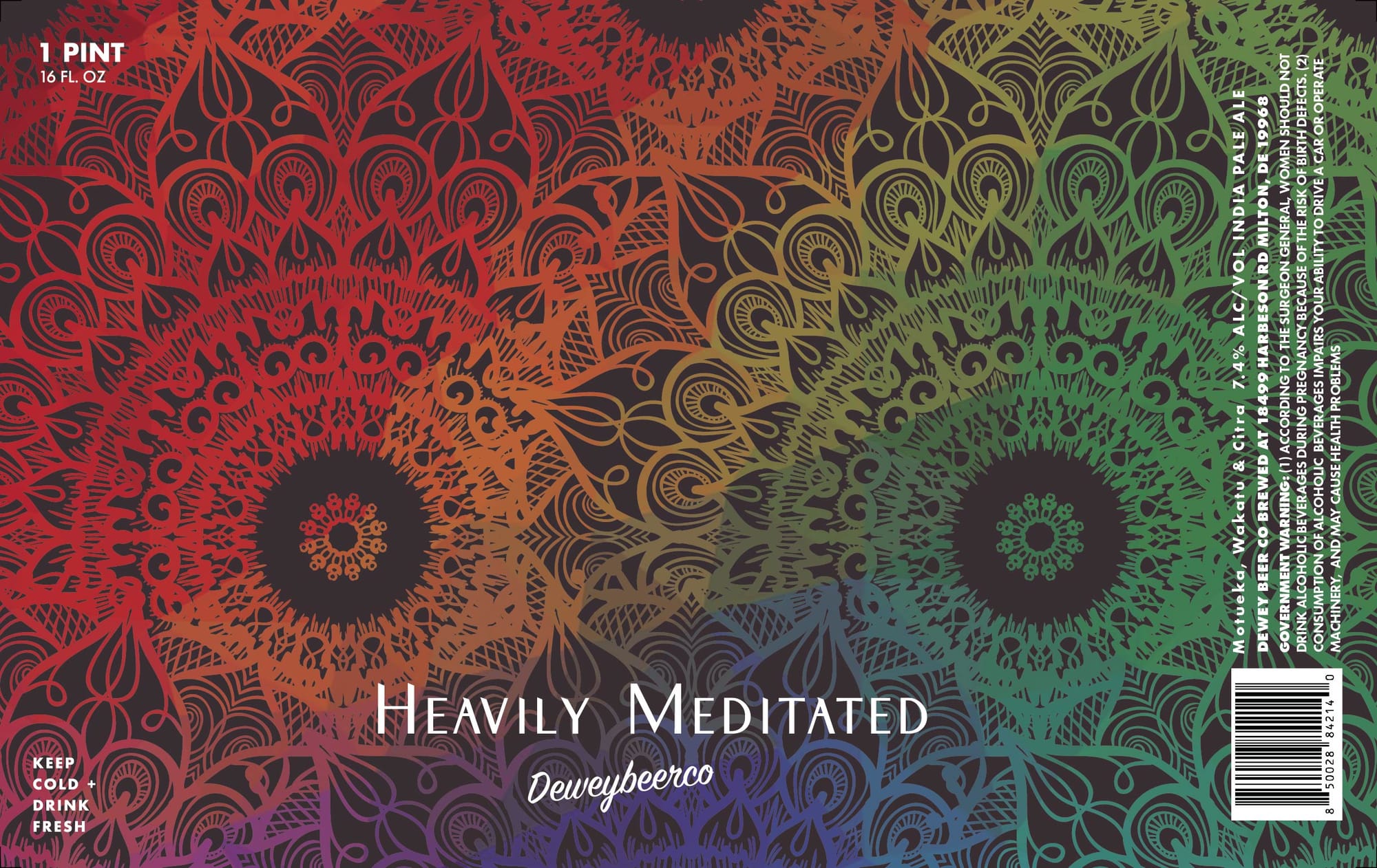 Heavily Meditated by Deweybeerco - beer label