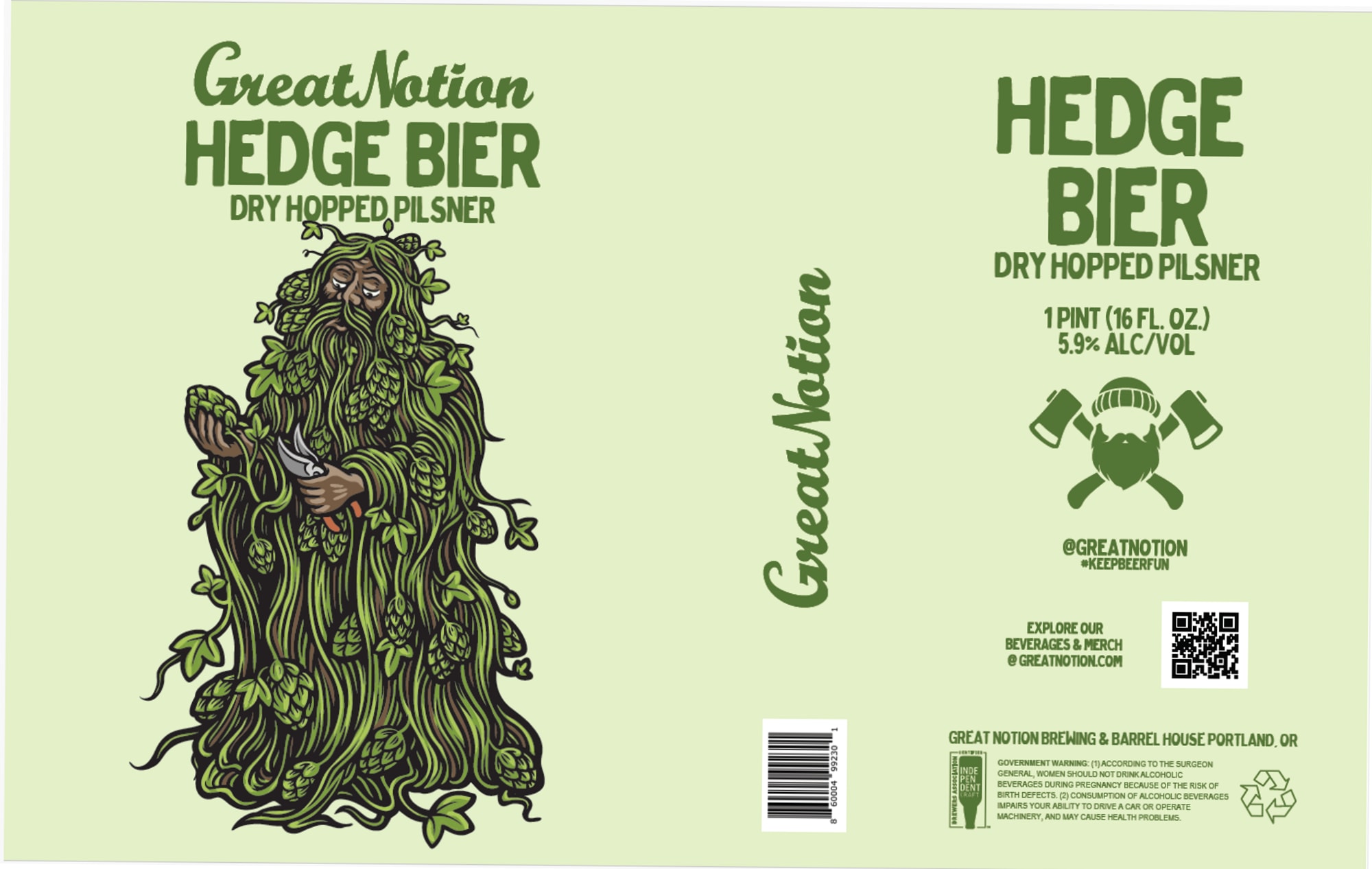 Hedge Bier by Great Notion Brewing & Barrel House - beer label