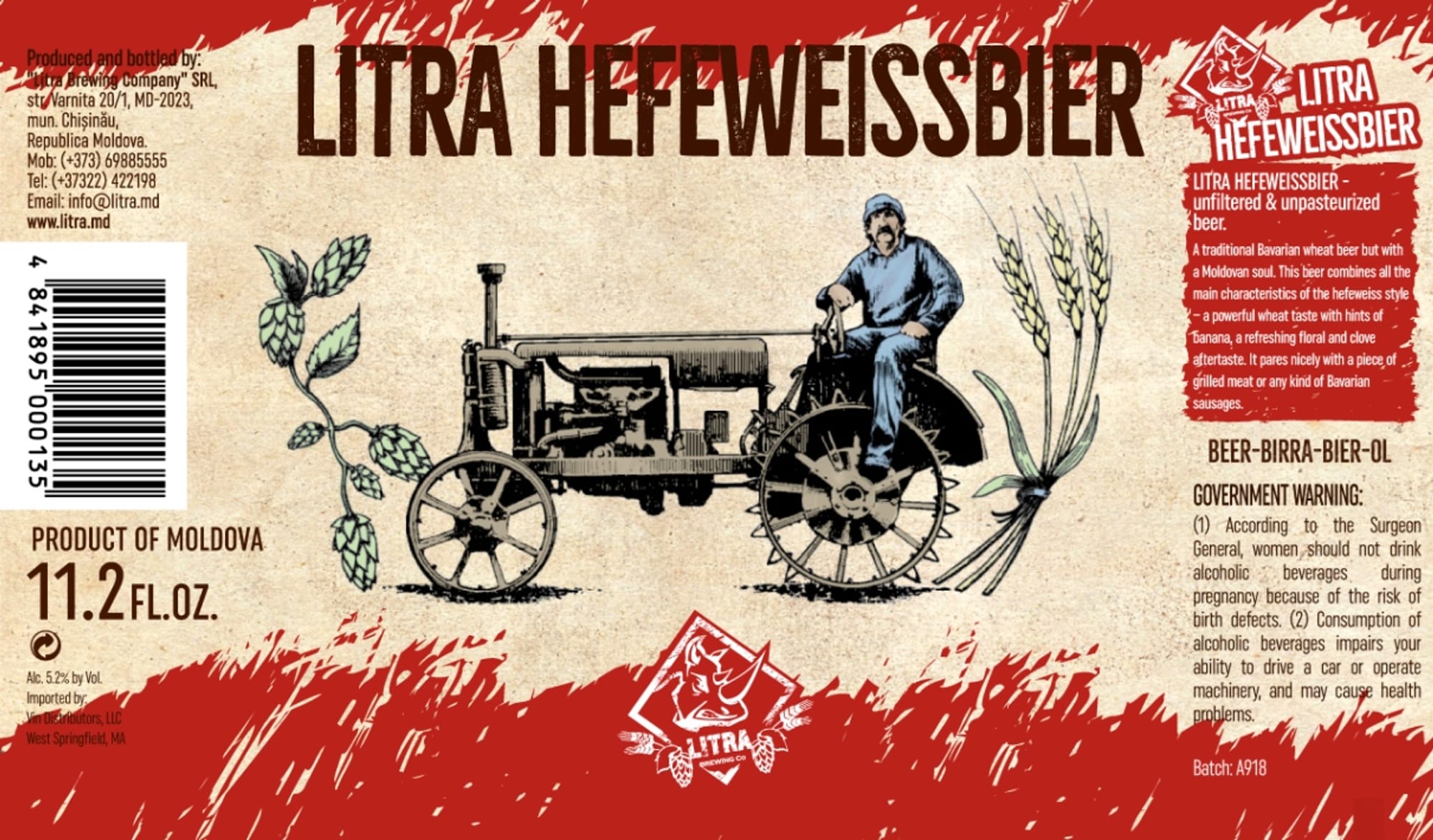 Hefeweissbier by Litra - beer label